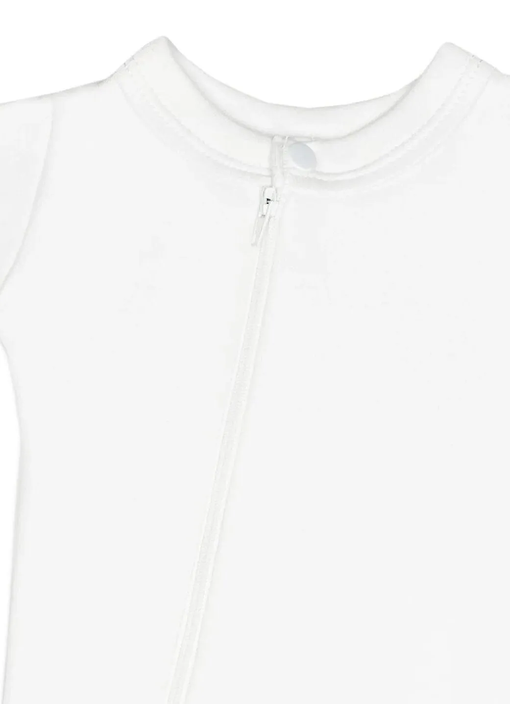 100% Cotton Footed Zip Up Sleepsuit - White