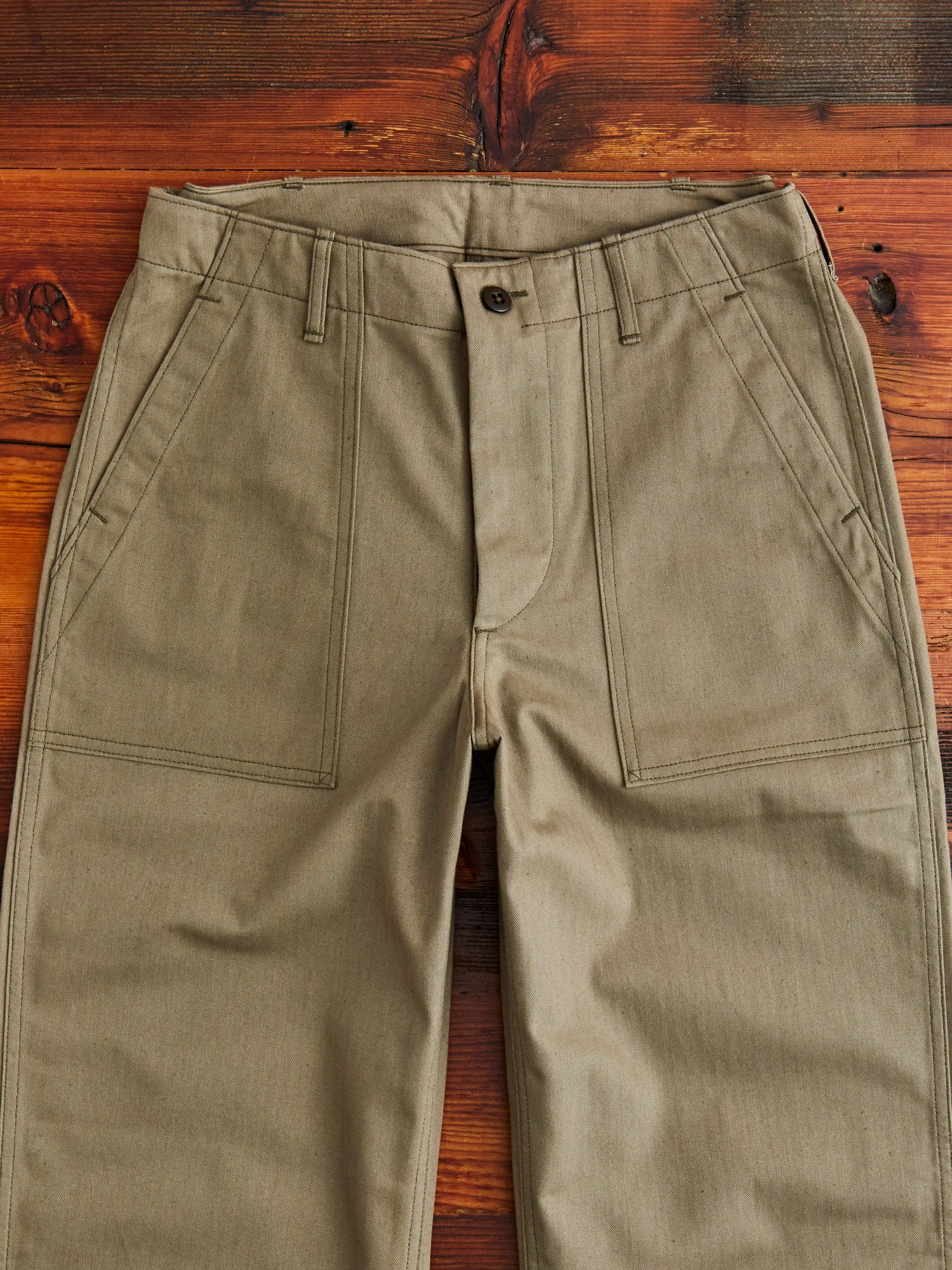 1086 Military Herringbone Pants in Olive Drab Green