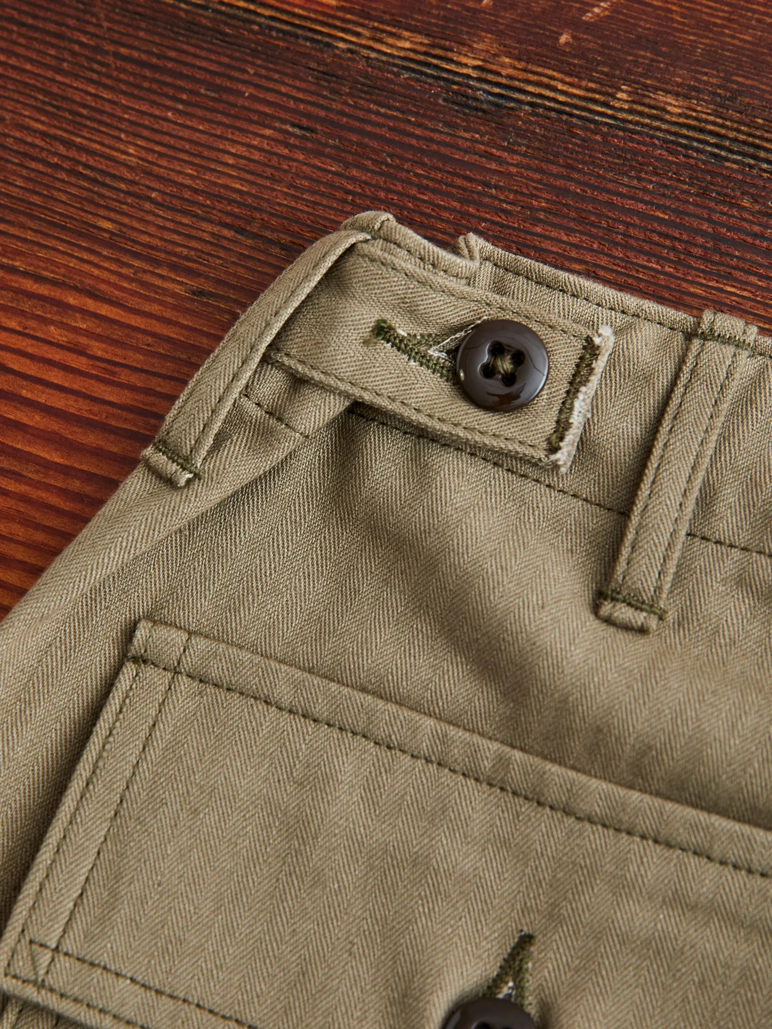 1086 Military Herringbone Pants in Olive Drab Green