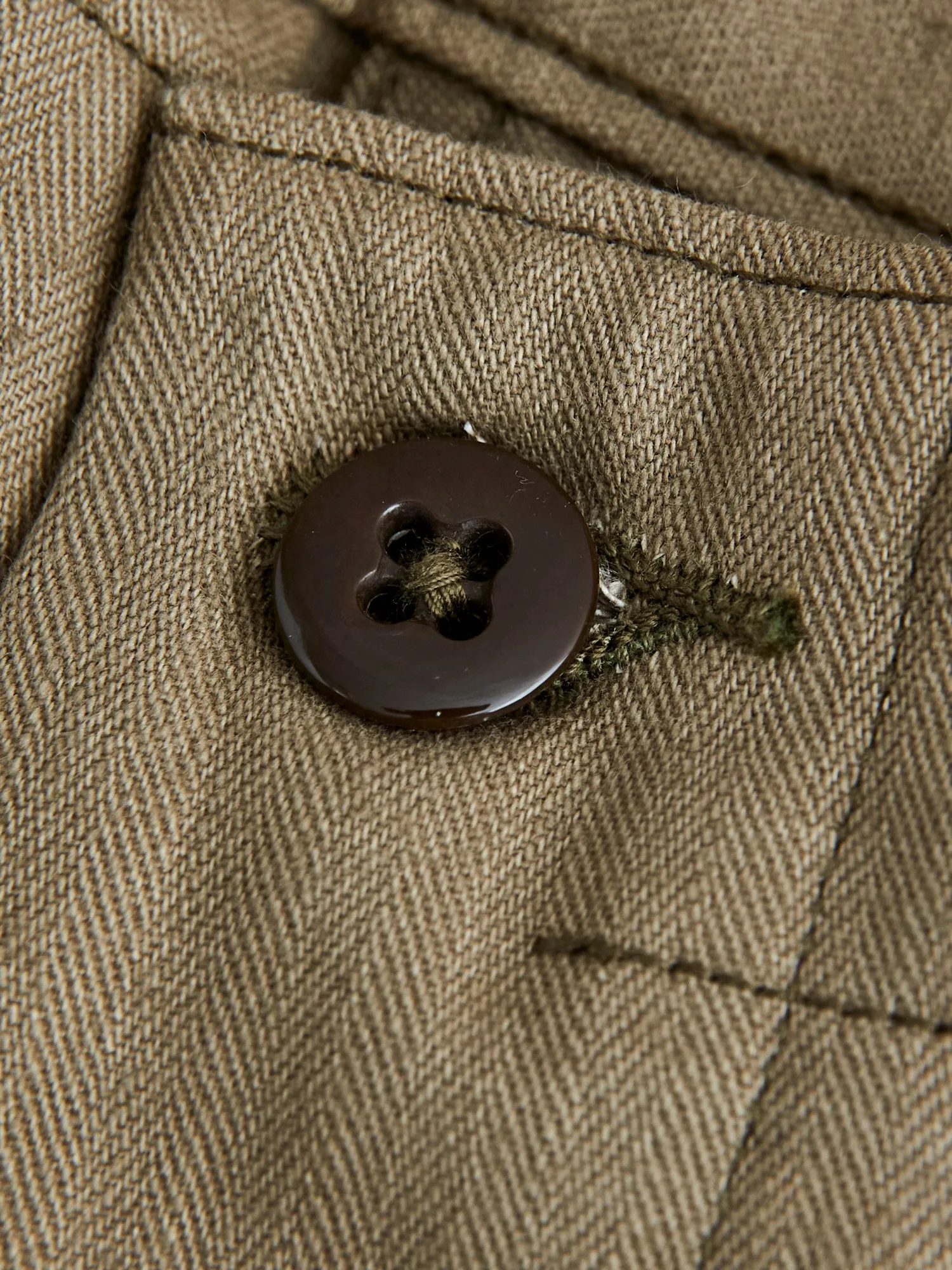 1086 Military Herringbone Pants in Olive Drab Green