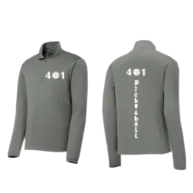 401 Pickleball Club | Men's 1/4 Zip Long Sleeve Pullover Athletic Shirt | 100% Polyester