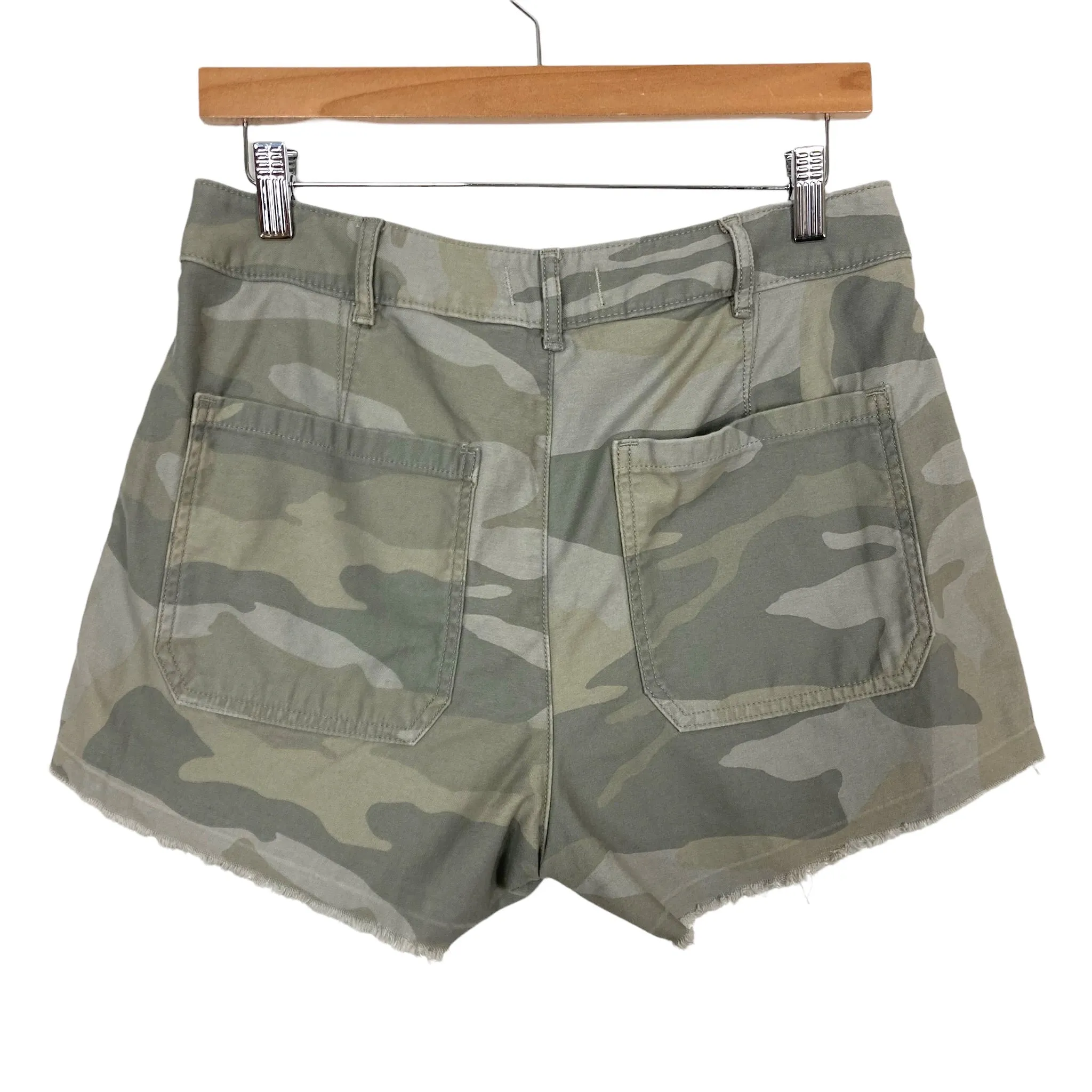 Abercrombie & Fitch Annie High Rise Camo Raw Hem Shorts- Size 28/6