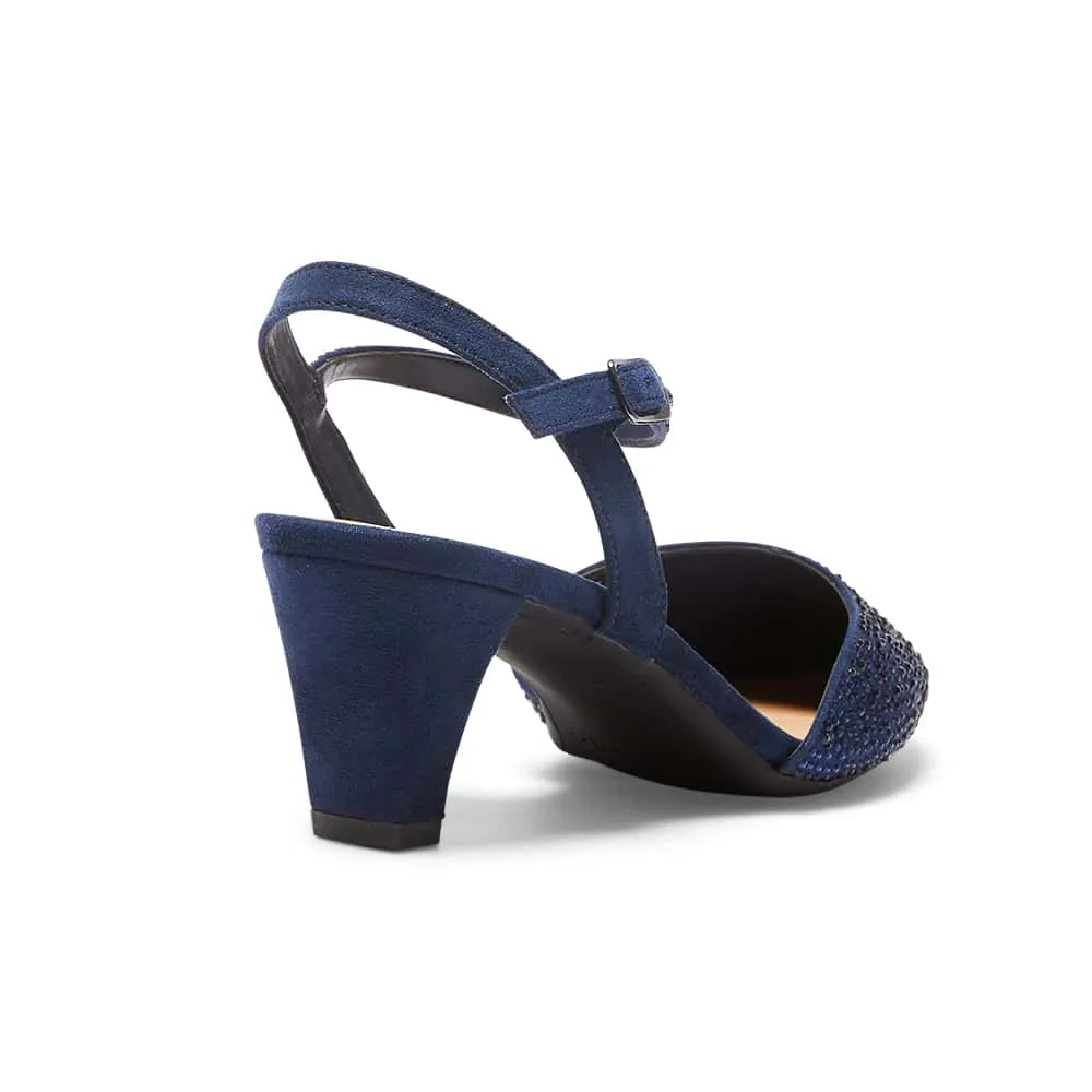 Adelle Heel in Navy Sparkle
