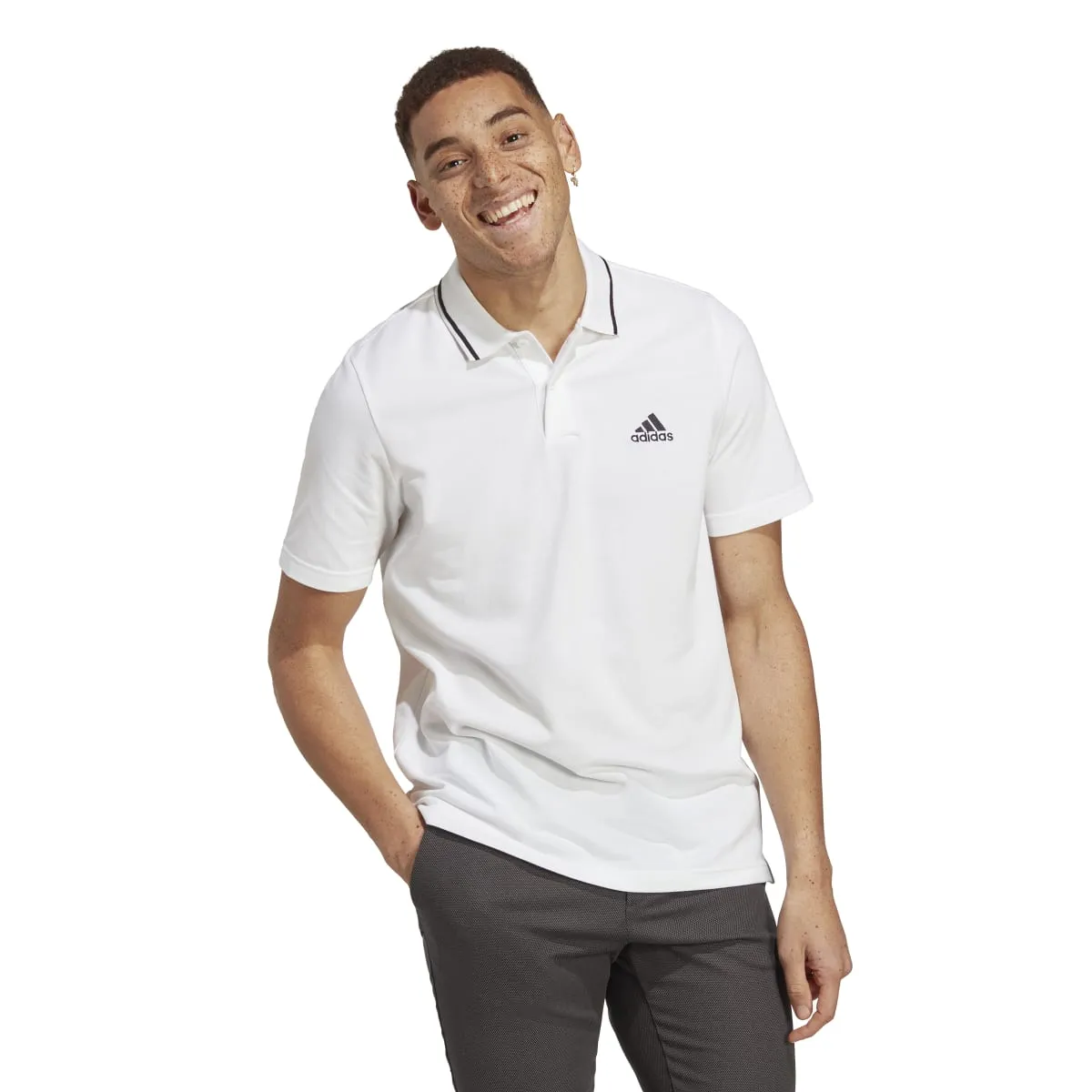adidas Men's Essentials Piqué Small Logo Polo Shirt (Tall)