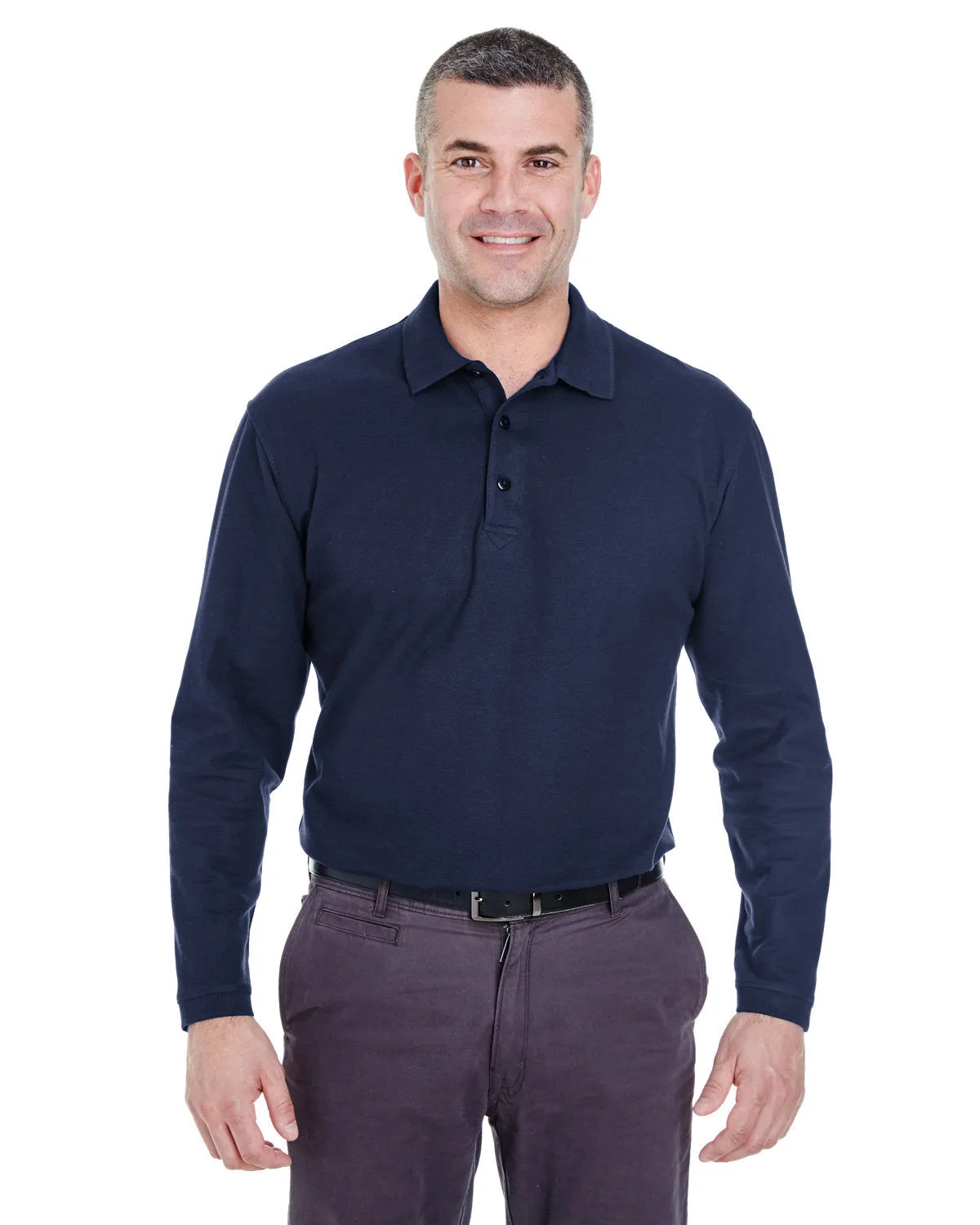 Adult Long-Sleeve Whisper Pique Polo