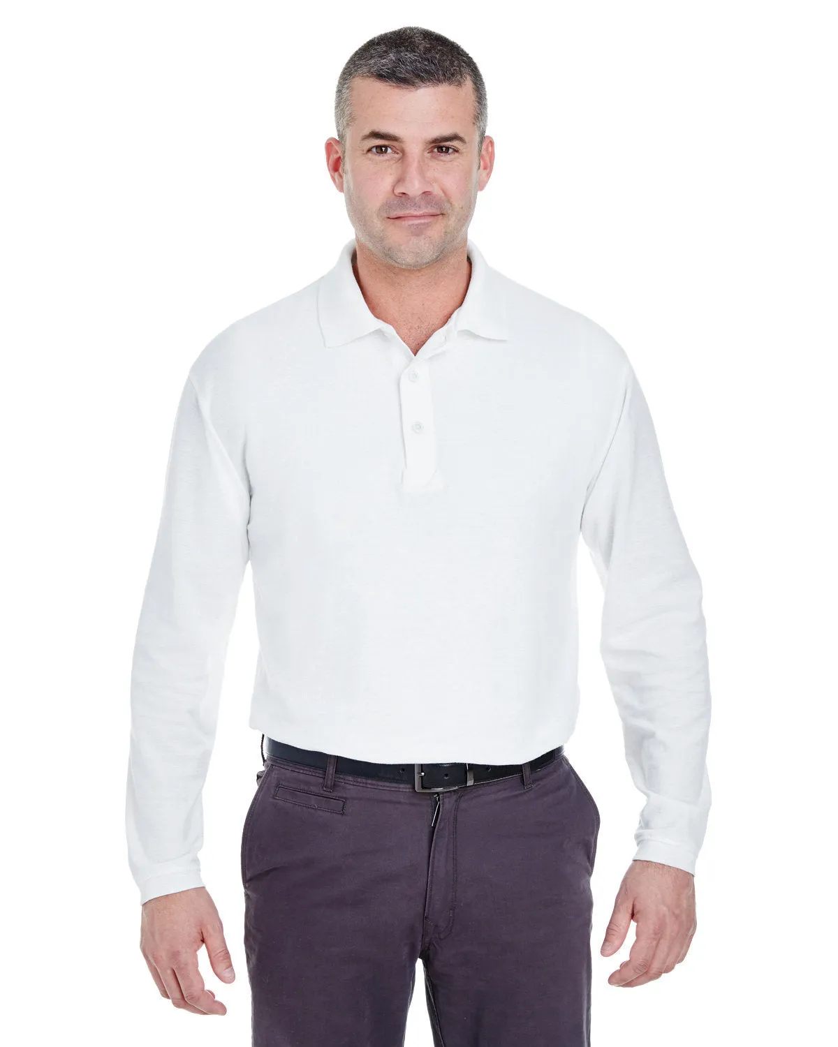 Adult Long-Sleeve Whisper Pique Polo
