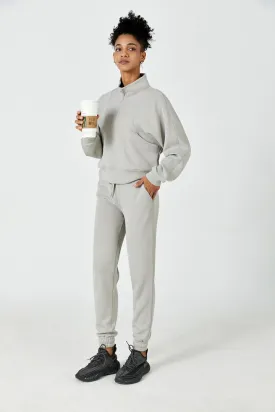 AeroChic™ High-Rise Jogger with Side Pockets-Stone Grey