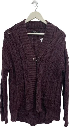 All Saints Purple Burgundy Knitted Cardigan UK 8