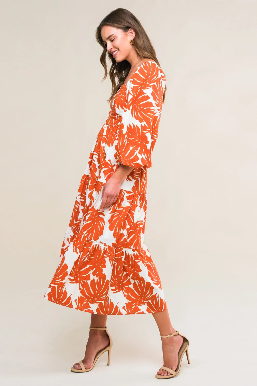 ALL THE DRAMA WOVEN MIDI DRESS