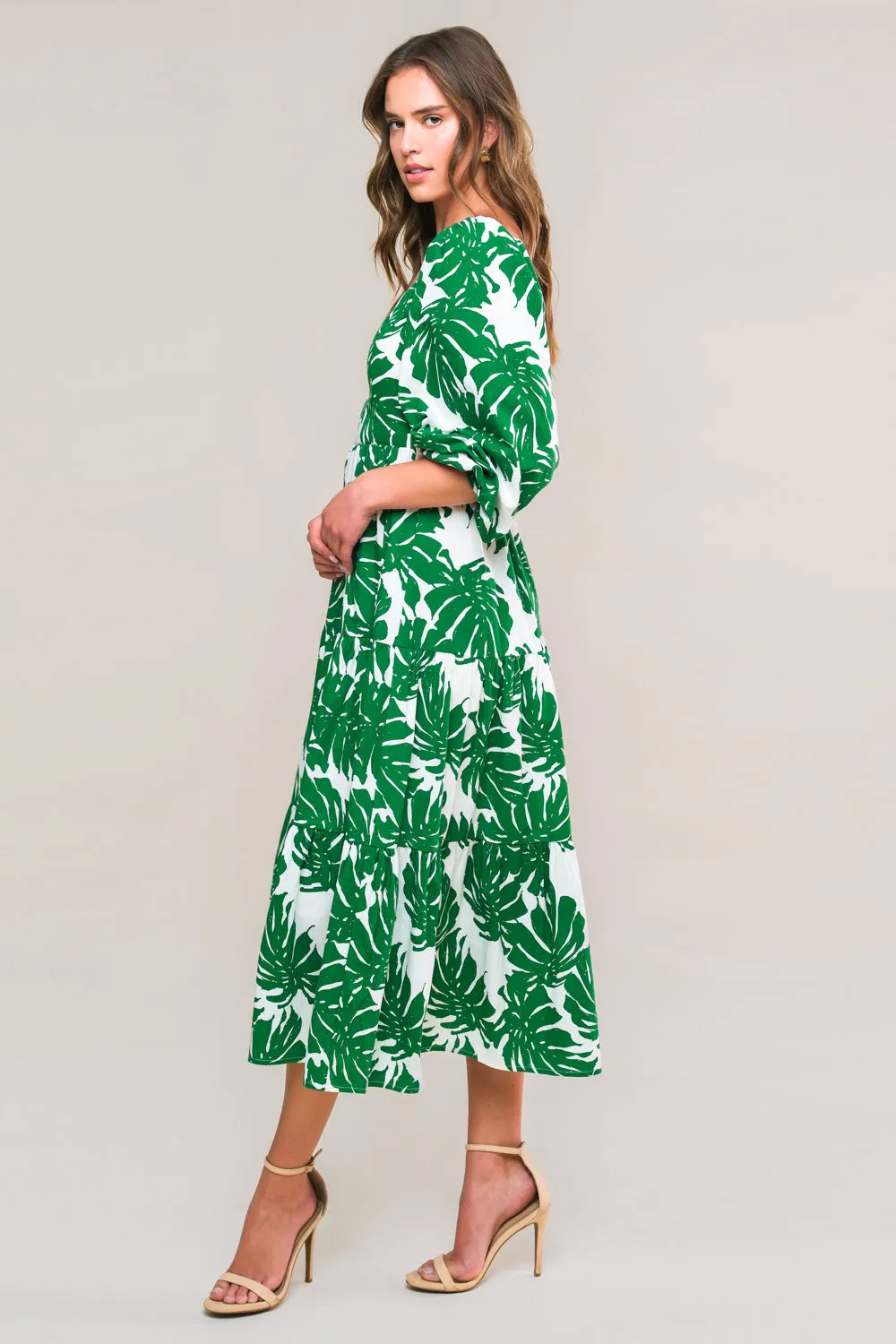 ALL THE DRAMA WOVEN MIDI DRESS