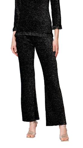 Amanda Boot Leg Shimmery Pant; Black Shimmer