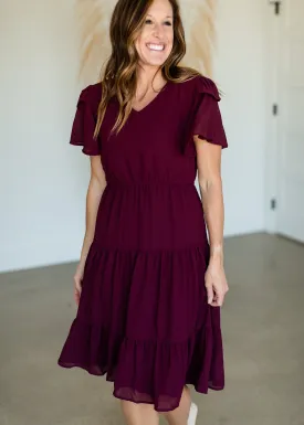 Amara Fit   Flare Tiered Midi Dress