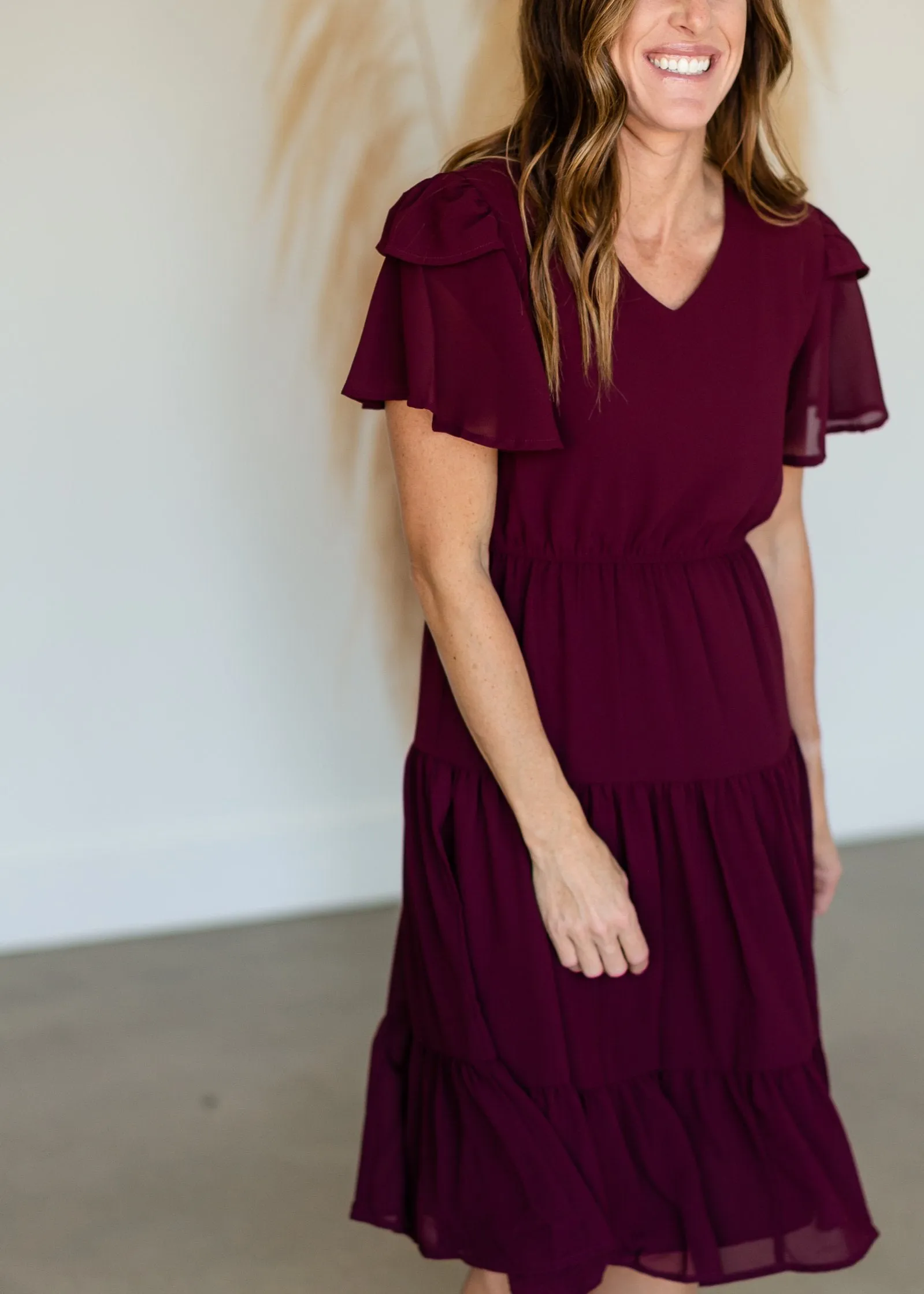 Amara Fit   Flare Tiered Midi Dress