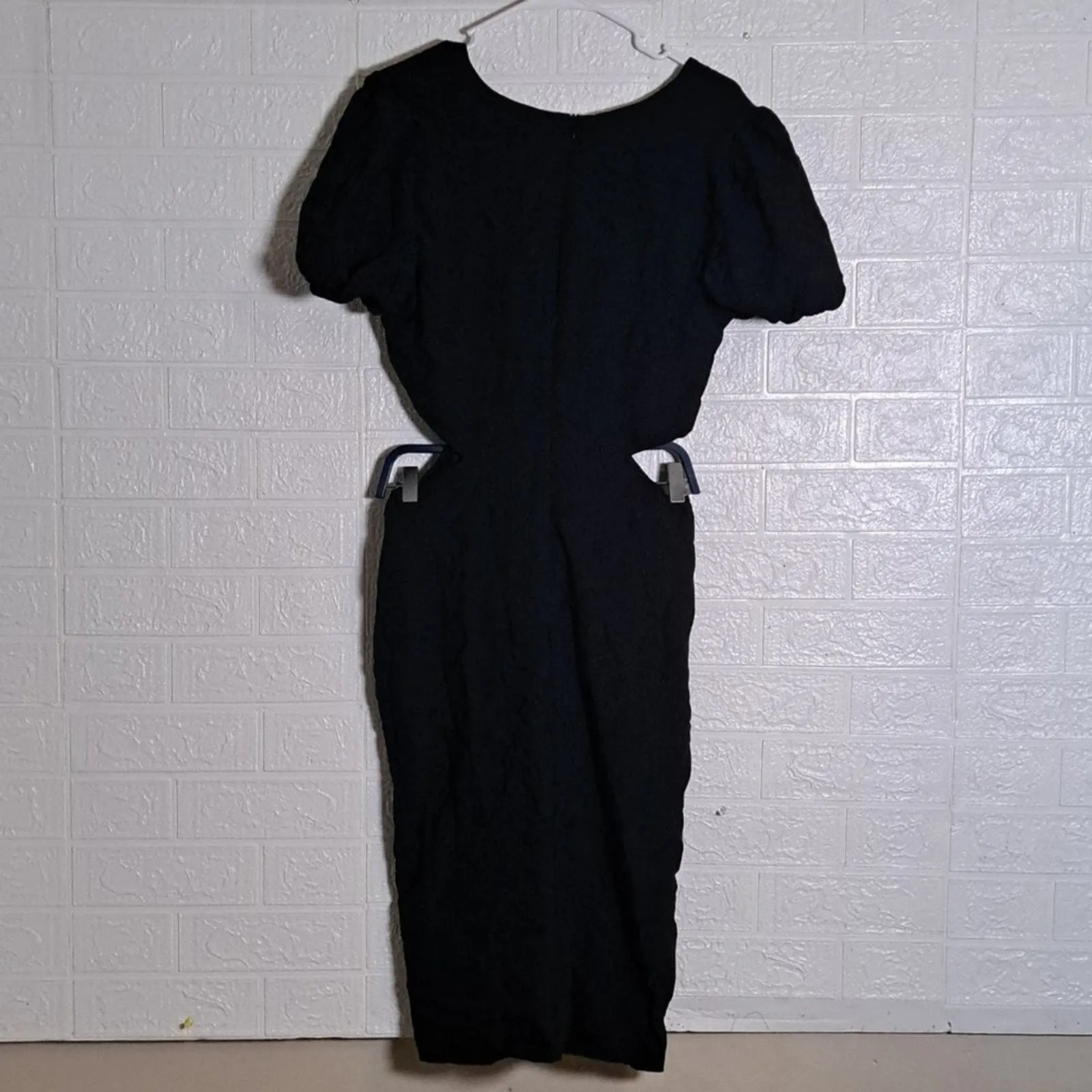 And Now This Textured Cutout Midi Dress in black