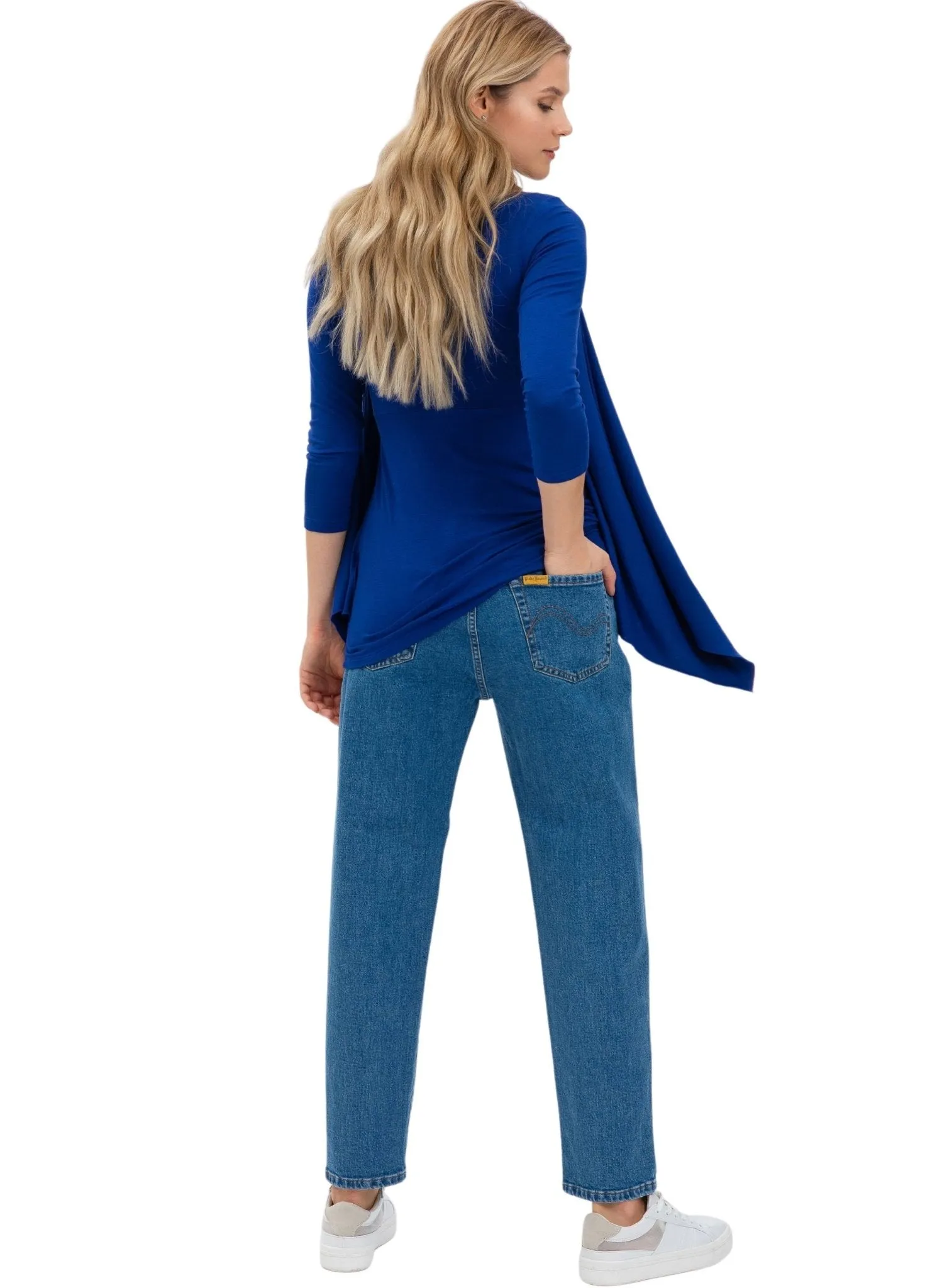 Anemone Maternity & Nursing 3/4 Sleeves Top - Blue Royal