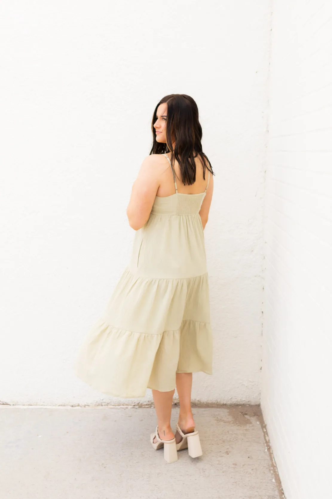 Annabelle Tiered Midi Dress | Sage
