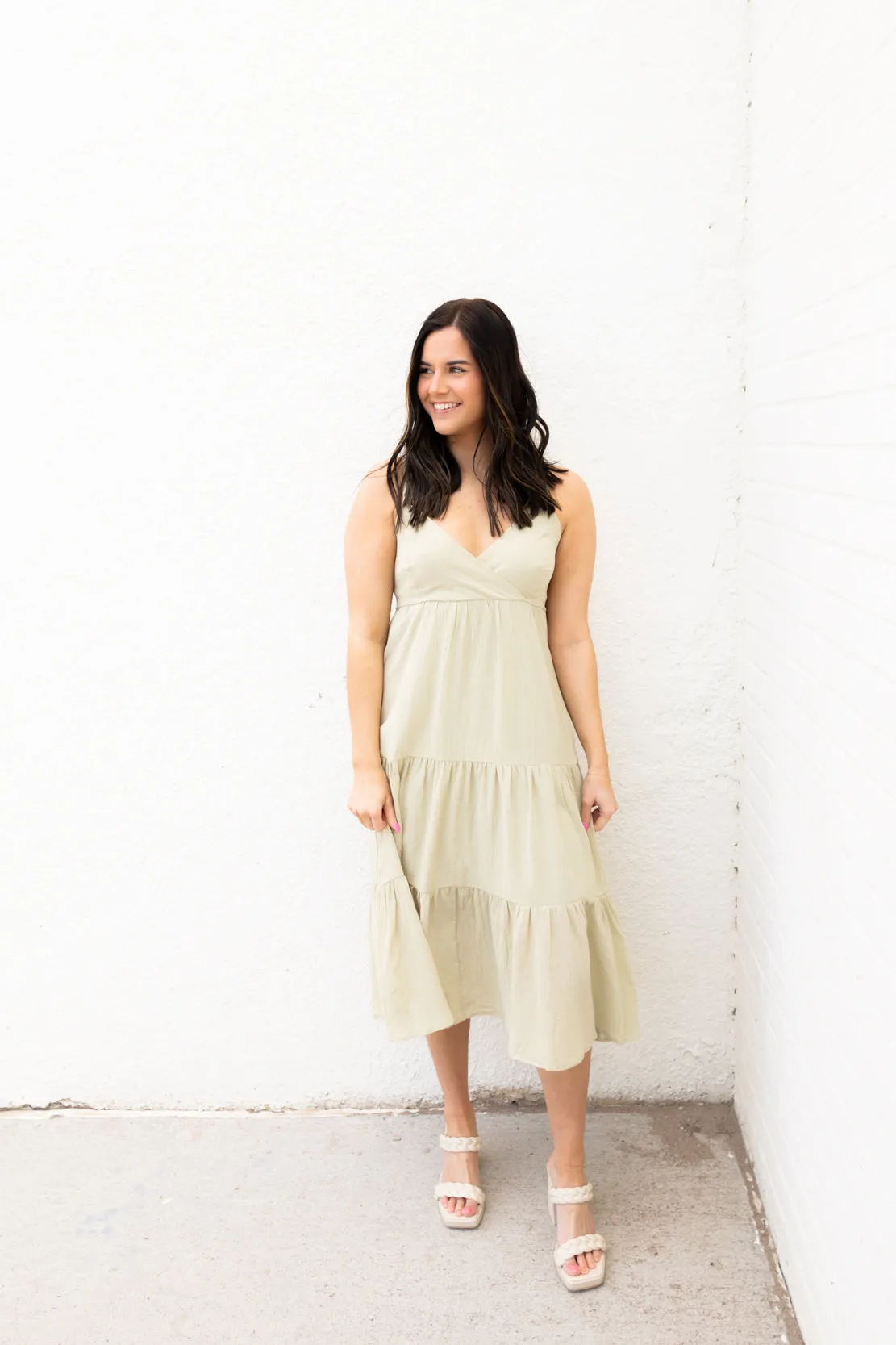 Annabelle Tiered Midi Dress | Sage