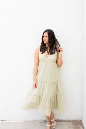 Annabelle Tiered Midi Dress | Sage