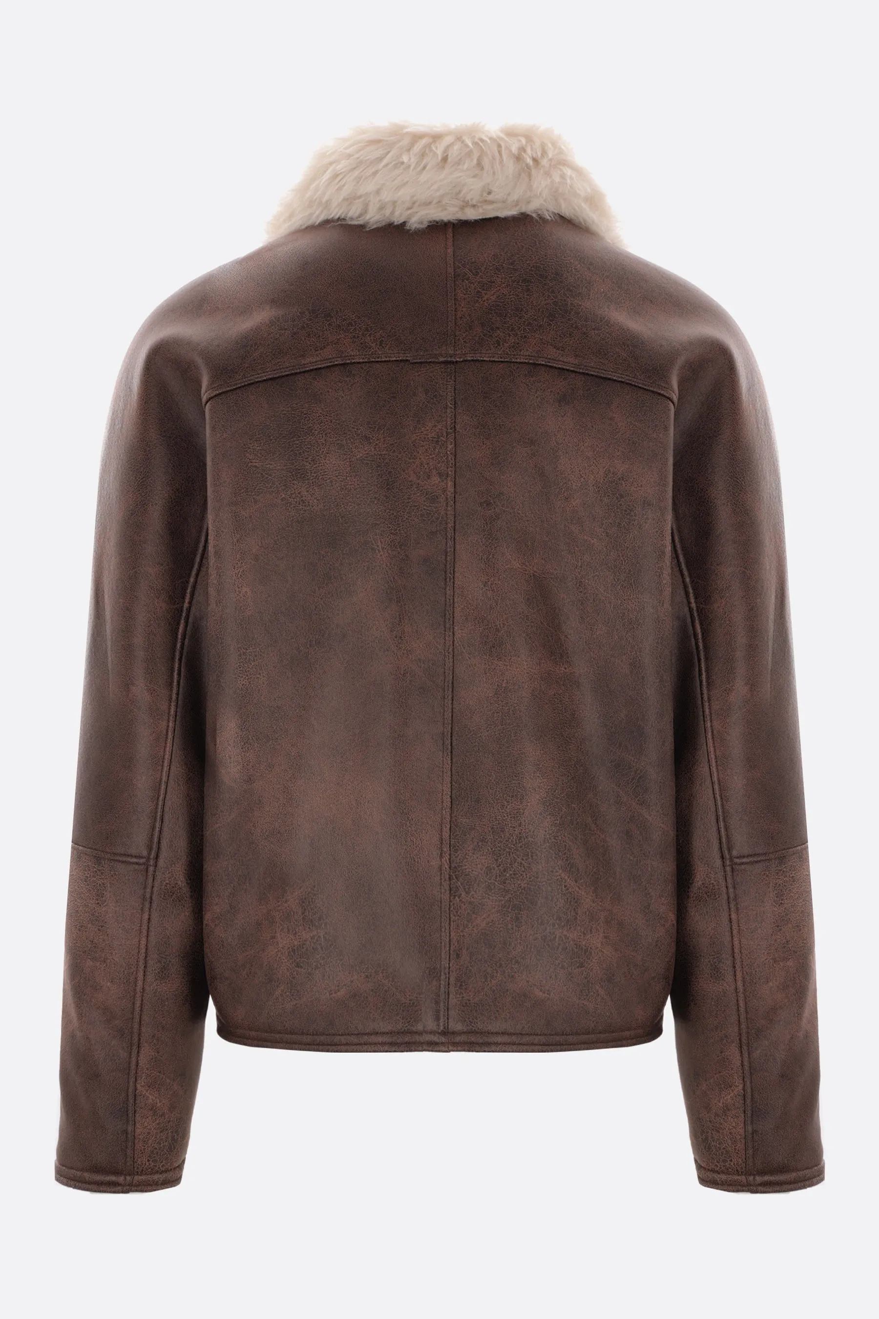 Asante faux shearling aviator jacket