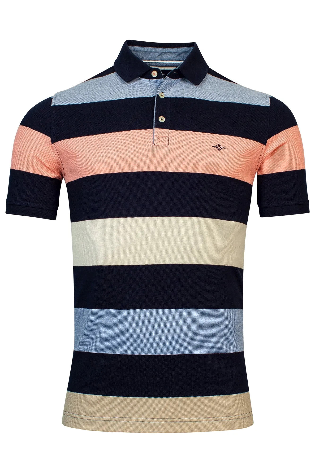 Baileys 2-Tone Stripe Coral Polo Pink