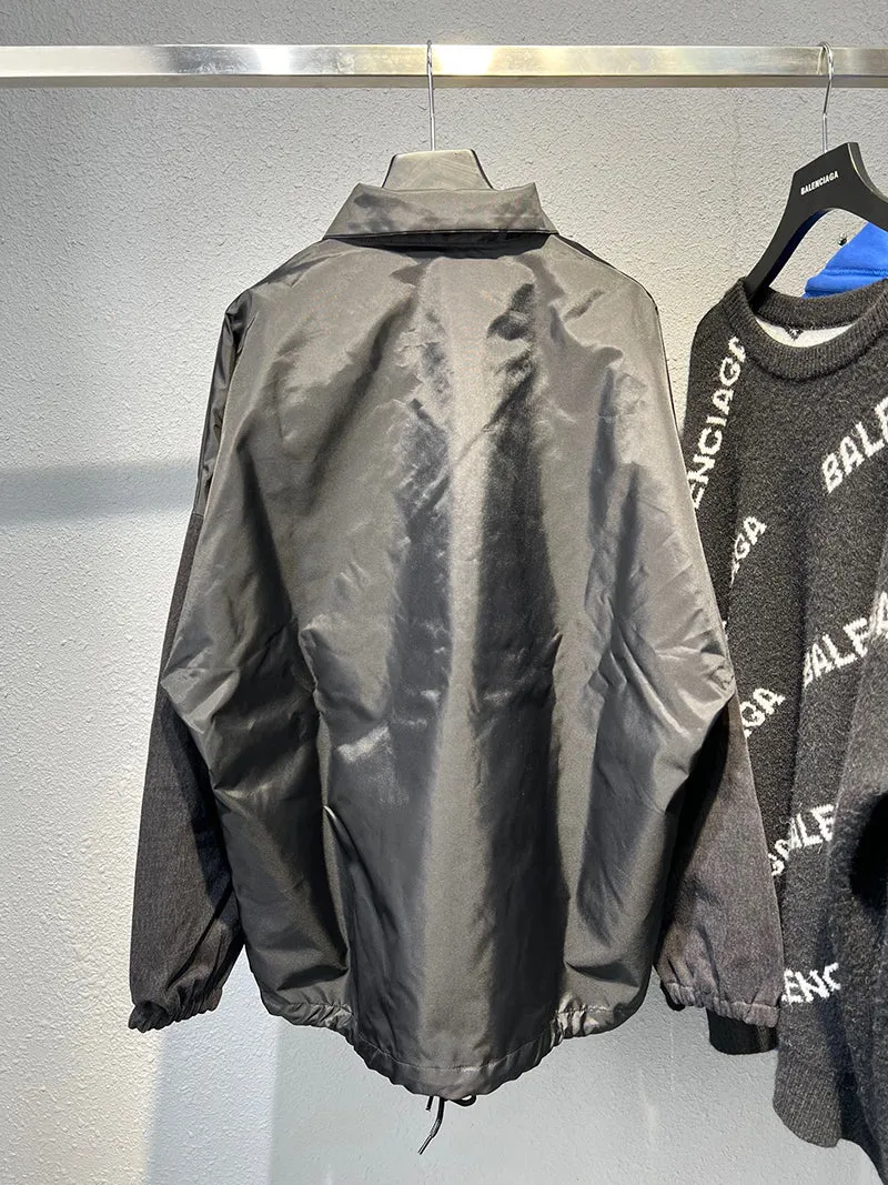 Balenciaga Black Logo zip-up Track Jacket