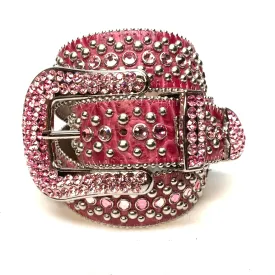 b.b. Simon Wine Red Crystal Belt