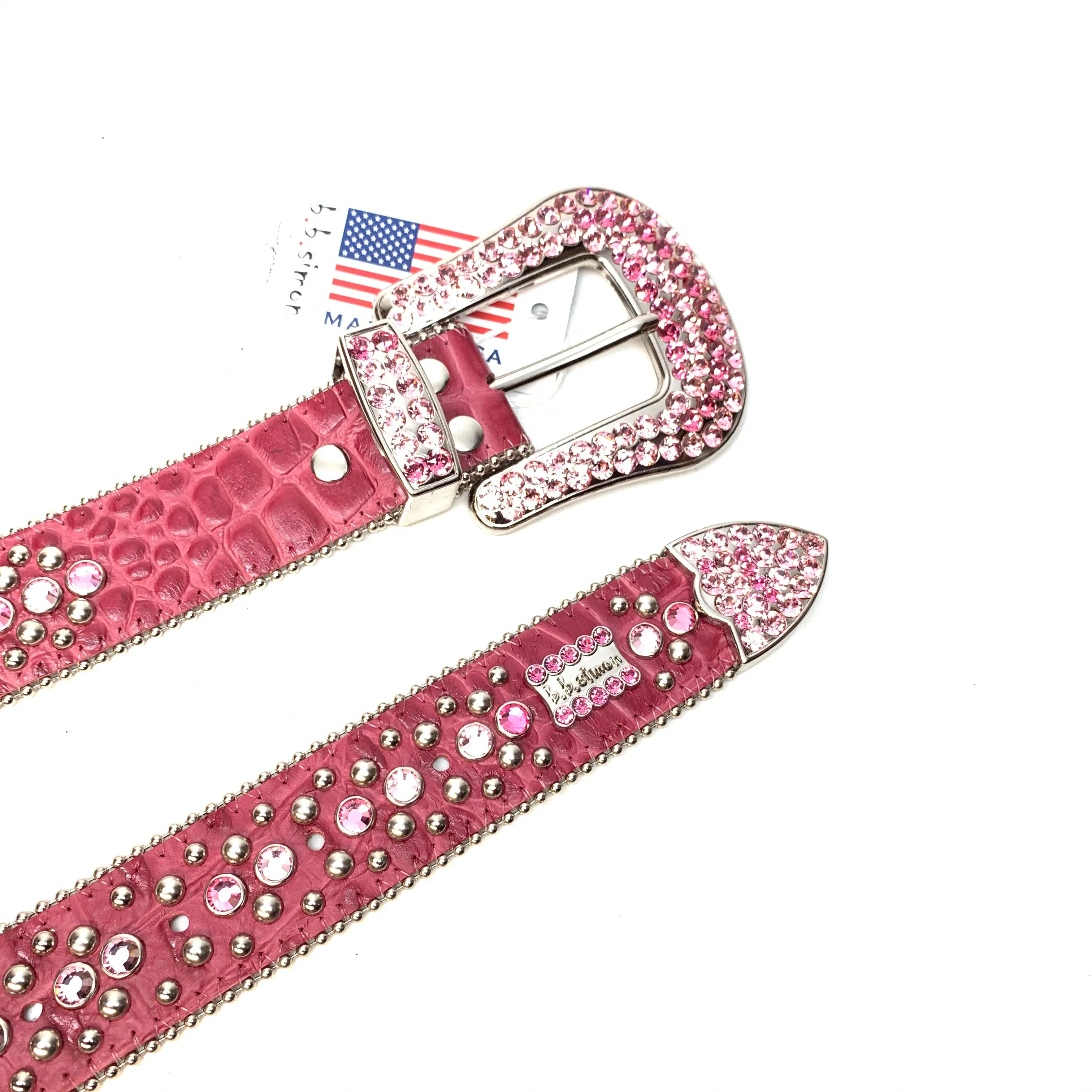 b.b. Simon Wine Red Crystal Belt