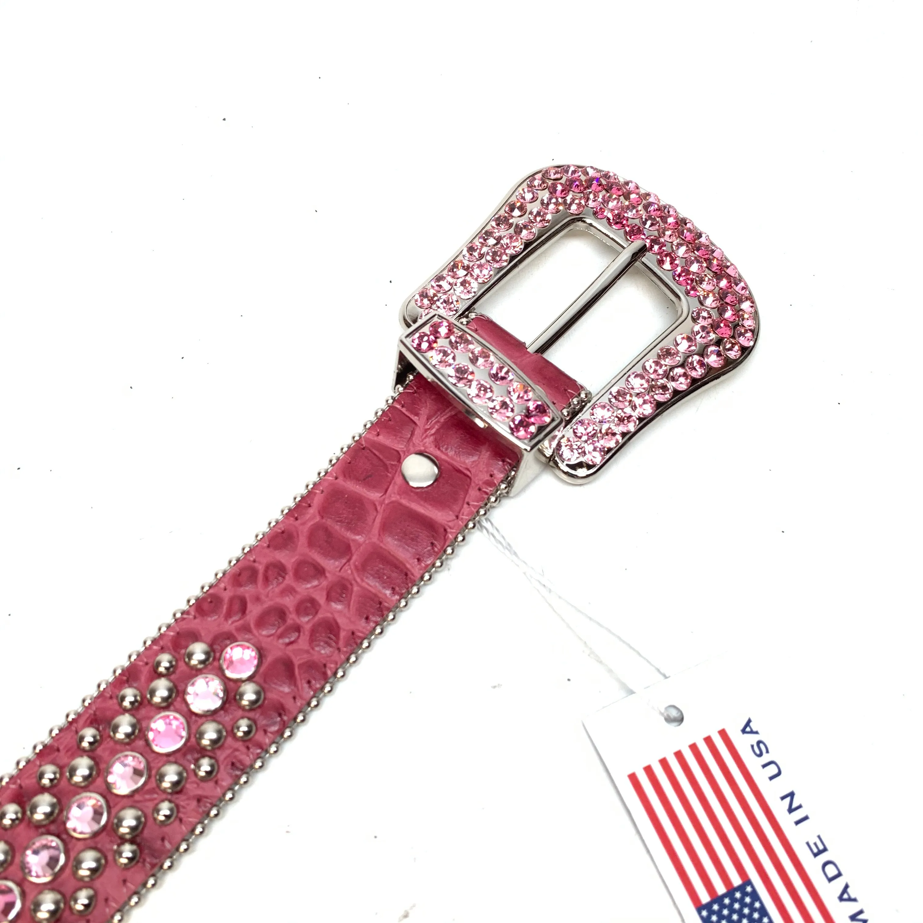 b.b. Simon Wine Red Crystal Belt