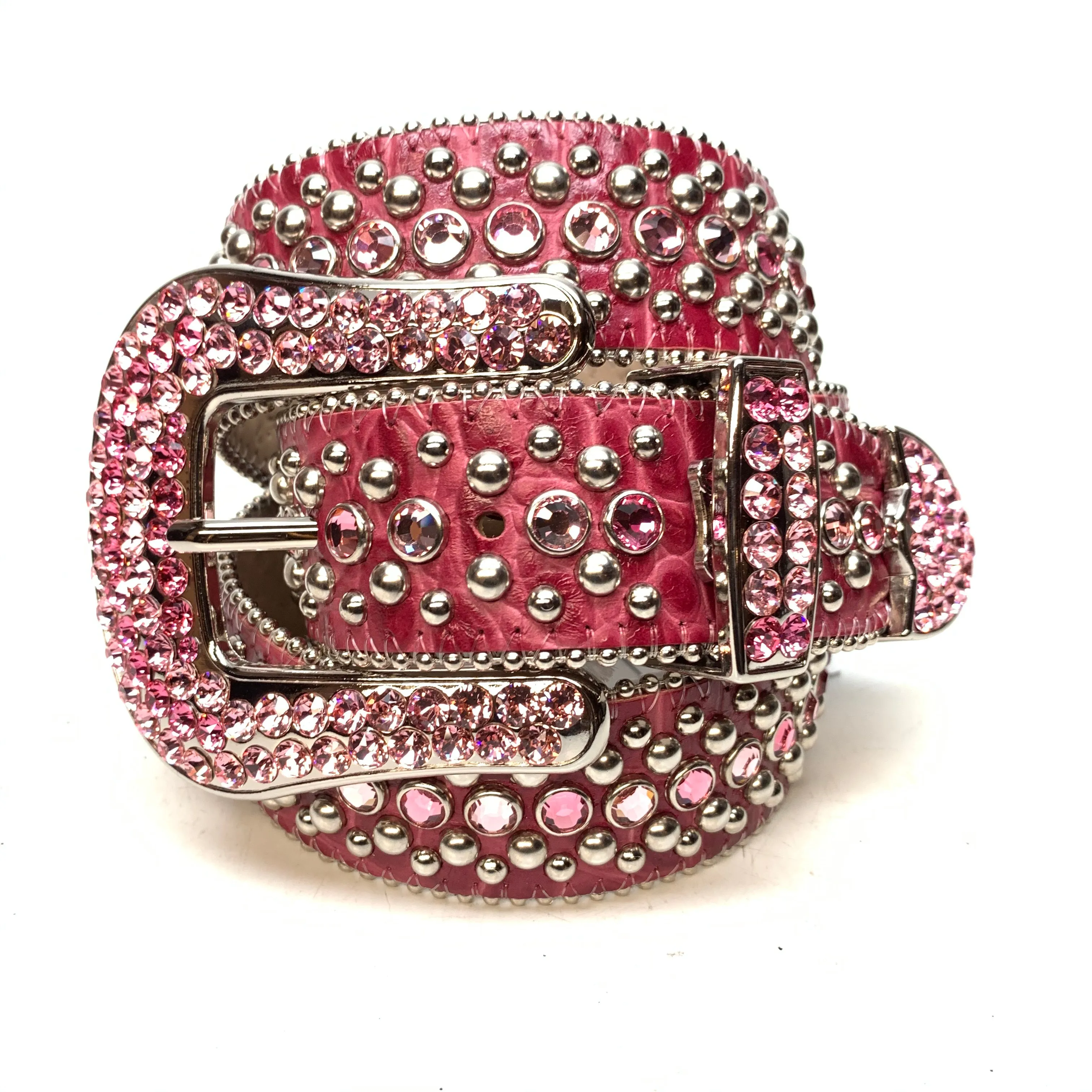 b.b. Simon Wine Red Crystal Belt