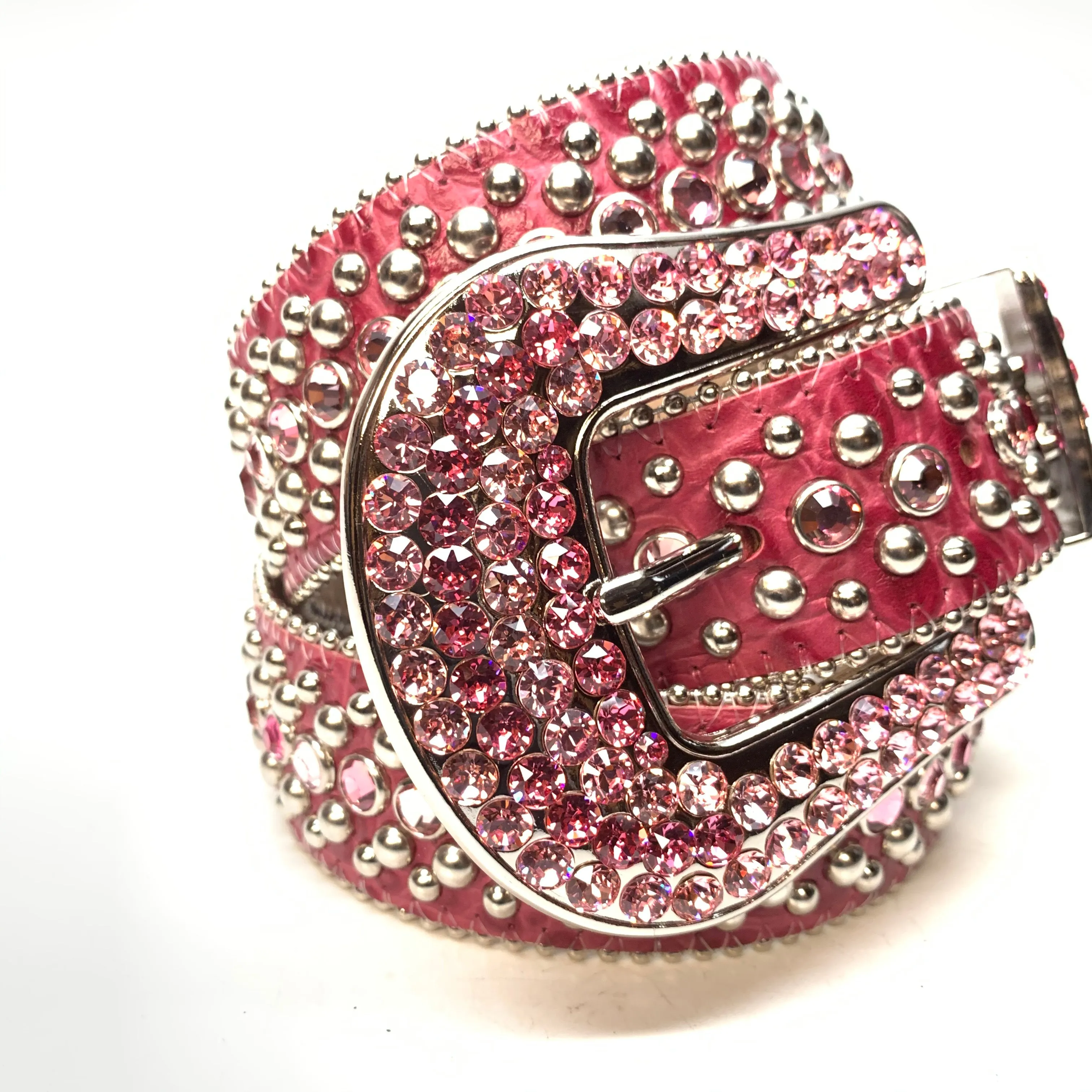 b.b. Simon Wine Red Crystal Belt