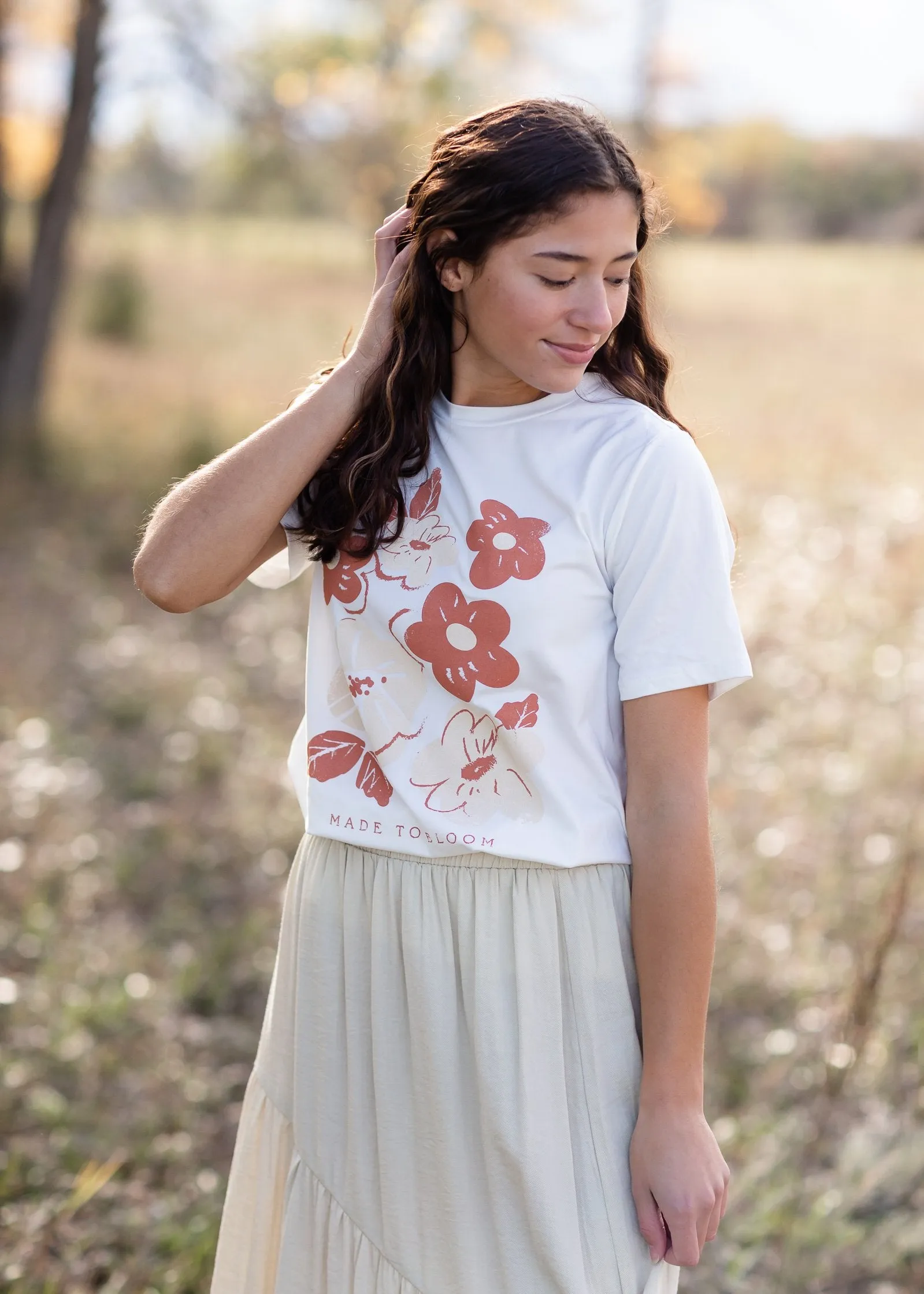 Beige Asymmetric Seam Midi Skirt- FINAL SALE