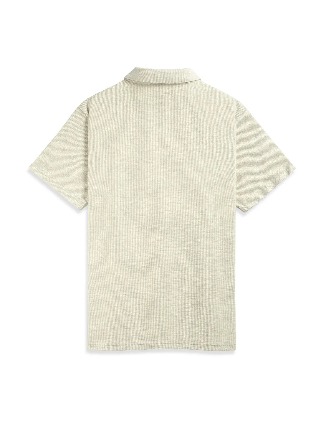 Bennett Slub Waffle Polo Silver Birch