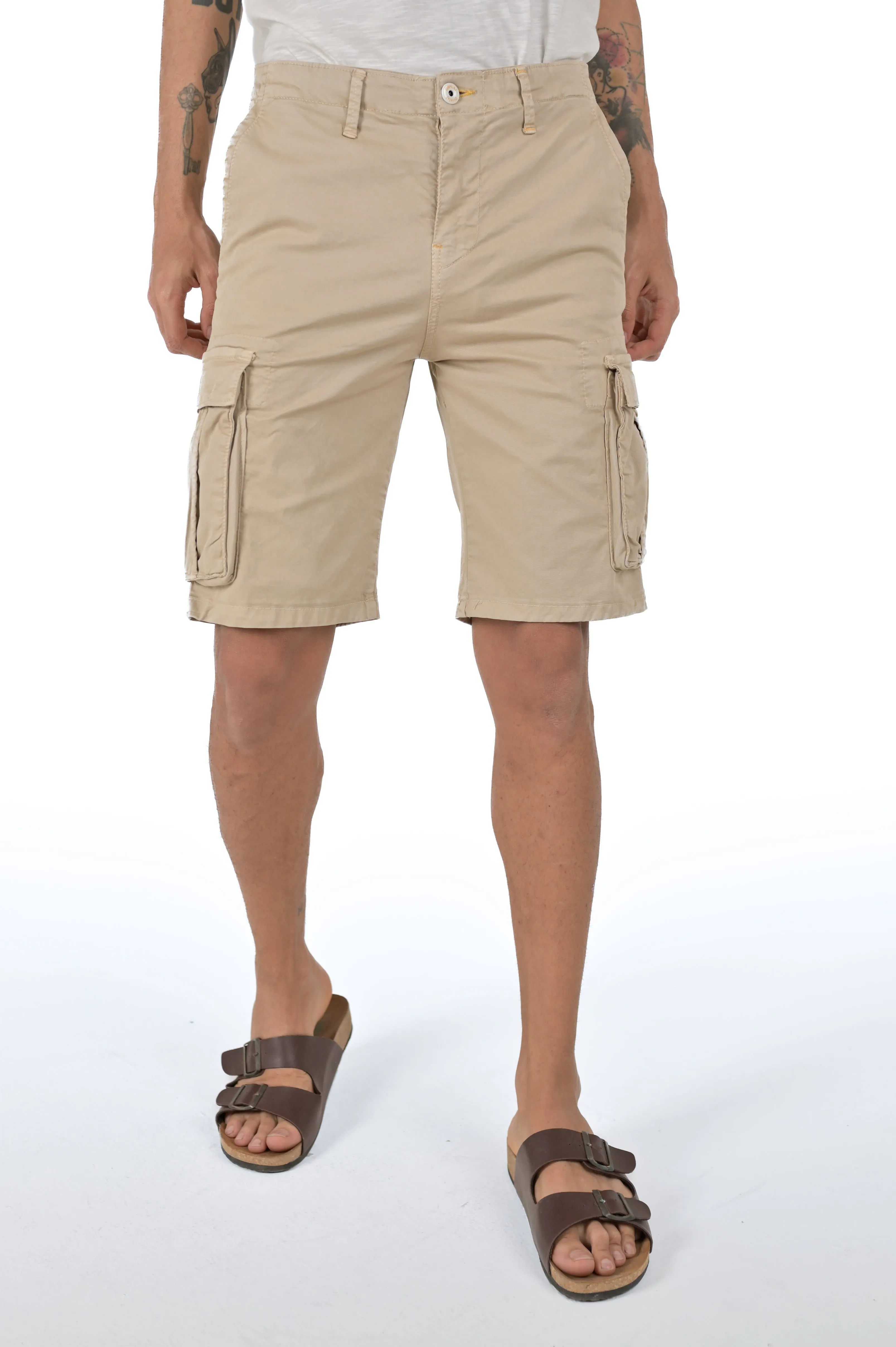 Bermuda in cotone regular Cargo Beige SS24