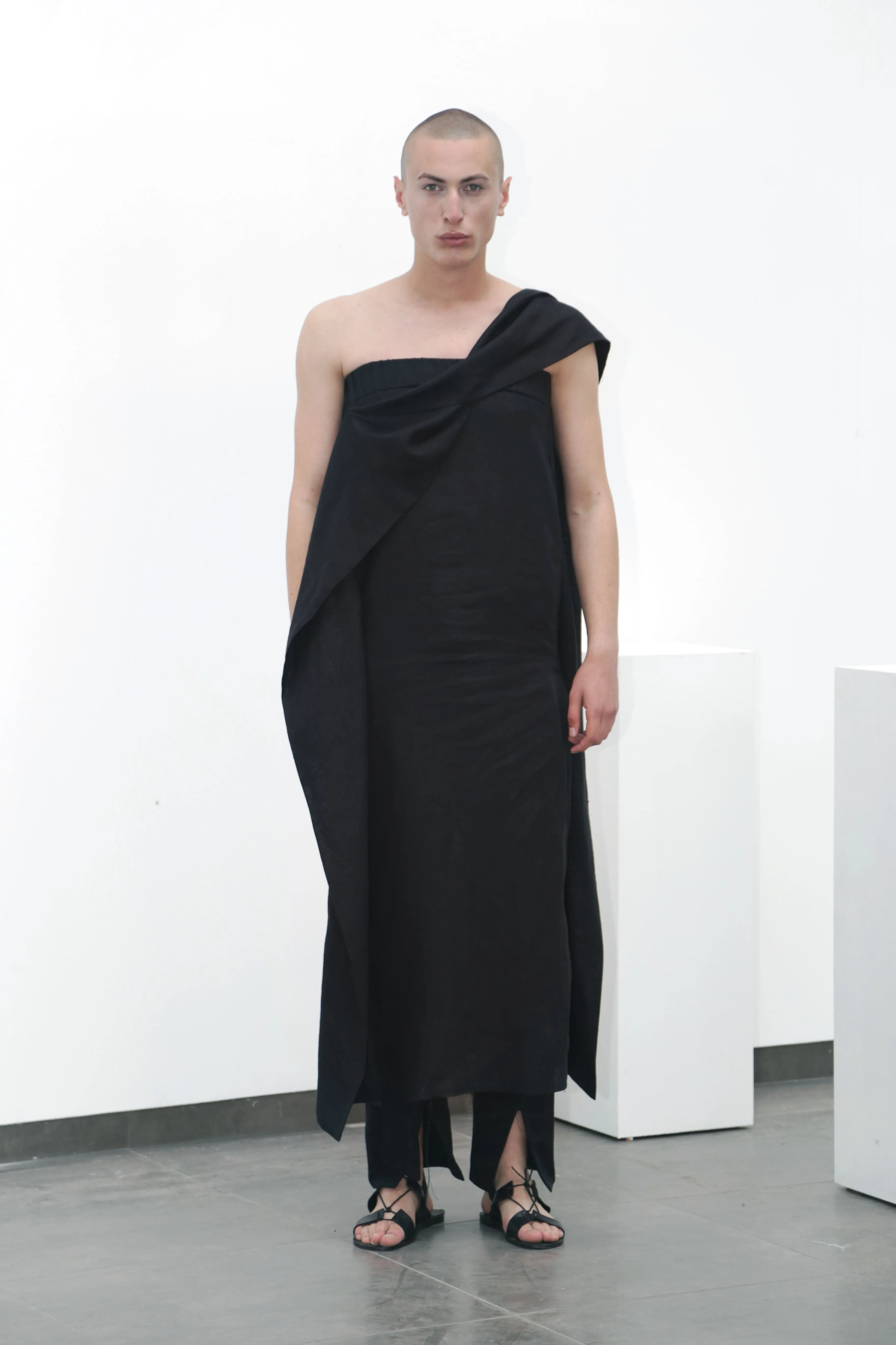 Black flax dress