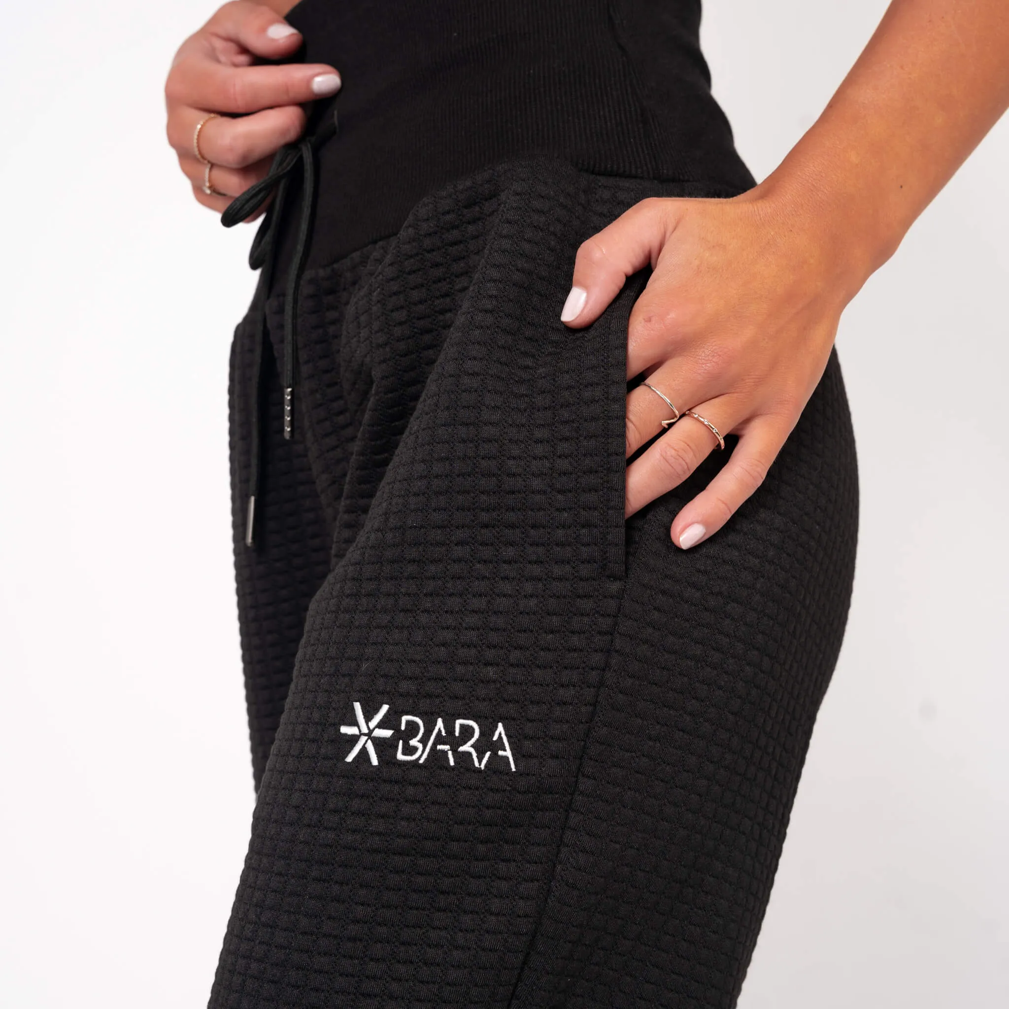 Black Lounge Waffle Jogger