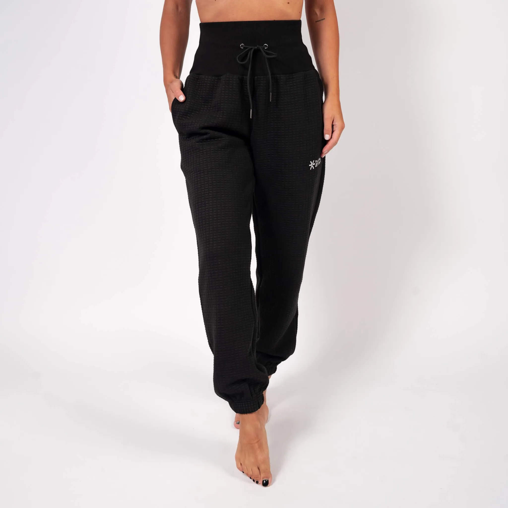 Black Lounge Waffle Jogger