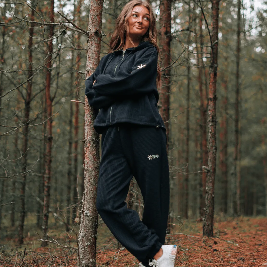 Black Lounge Waffle Jogger