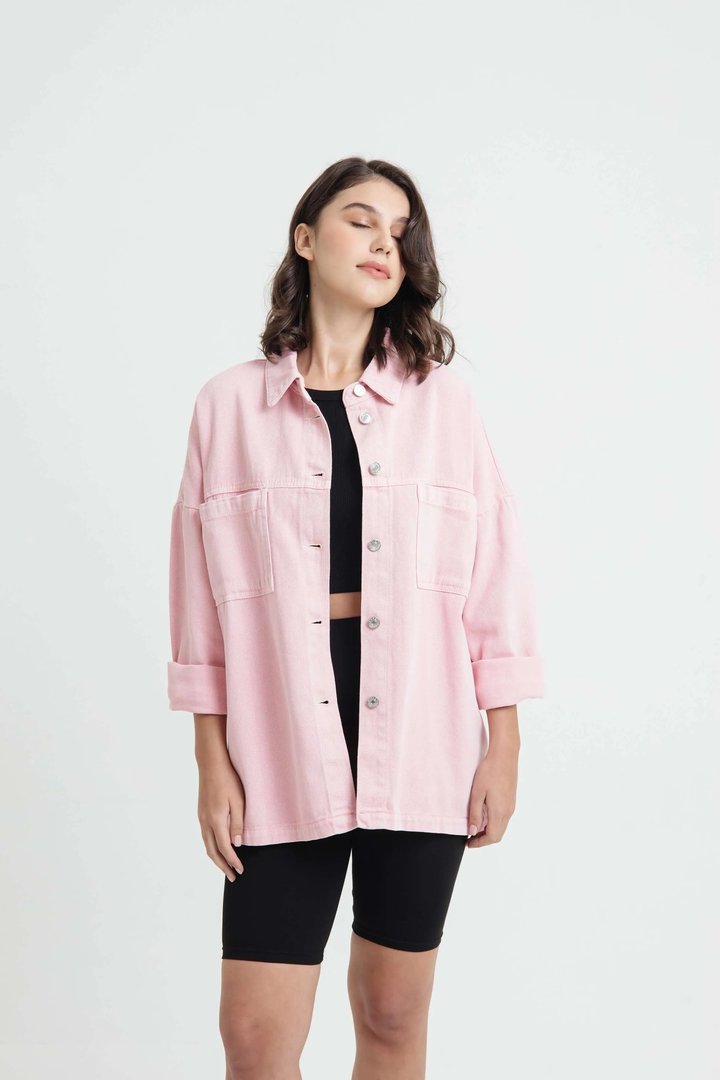 Blush Pocket Denim Jacket