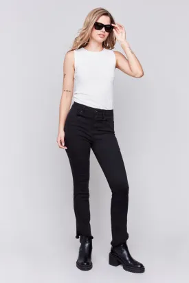 Bootcut Twill Pants - Black