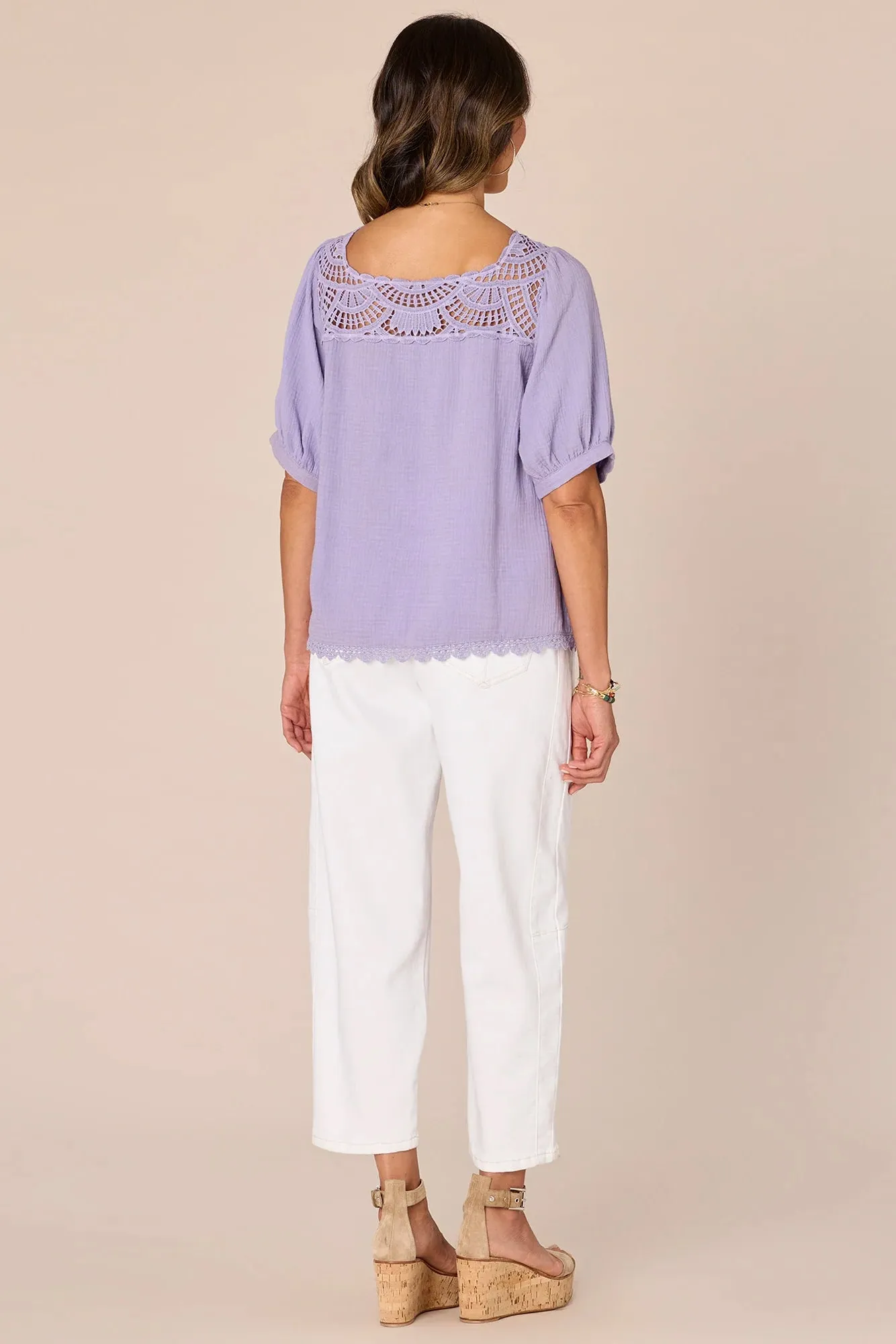 Bubble Sleeve Cotton Top