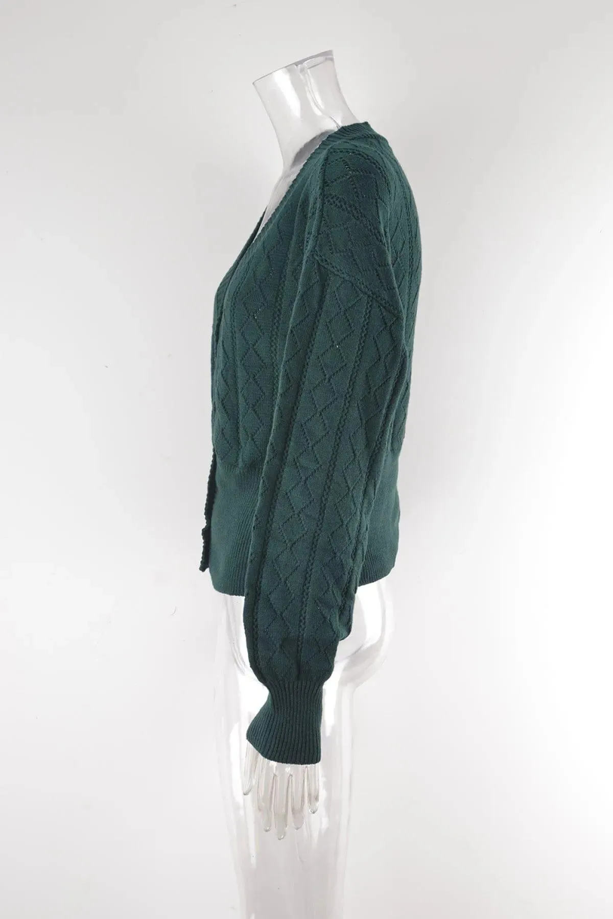 Casual Cut Out V-Neck Single-breasted Cardigans