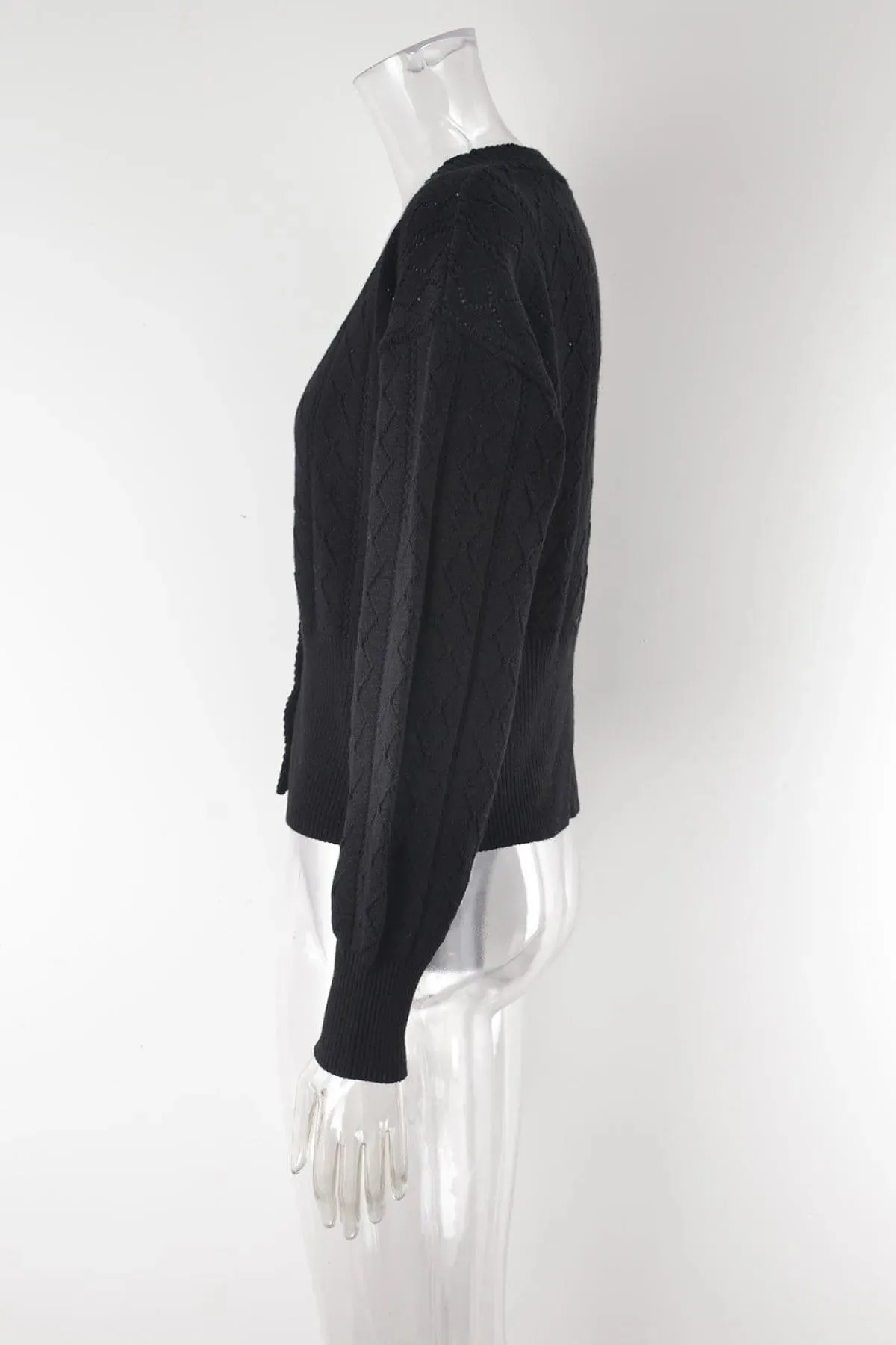 Casual Cut Out V-Neck Single-breasted Cardigans