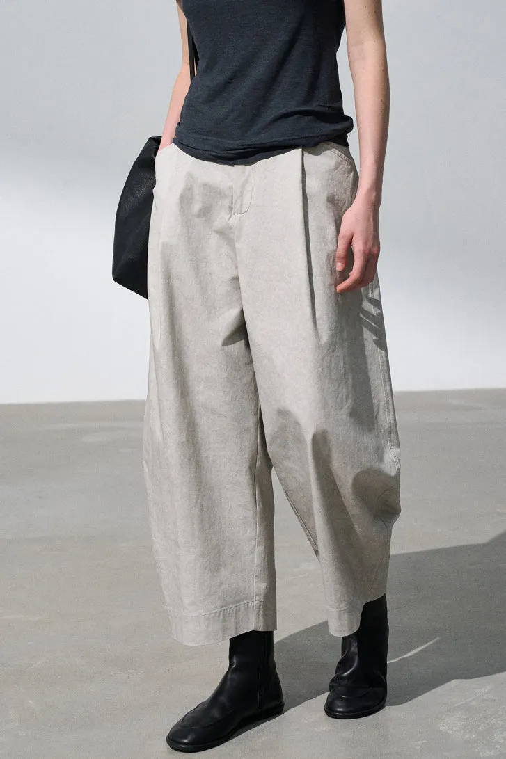 Color frying capri length sickle shaped pants | 3 color