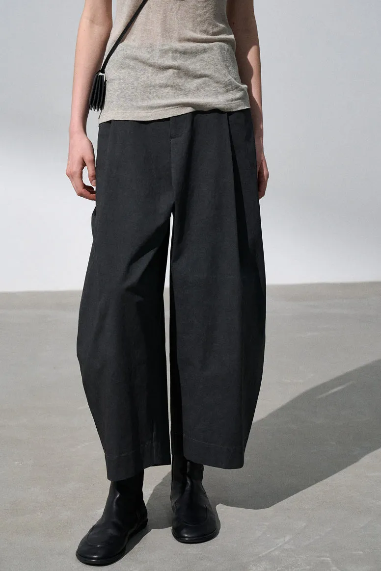 Color frying capri length sickle shaped pants | 3 color