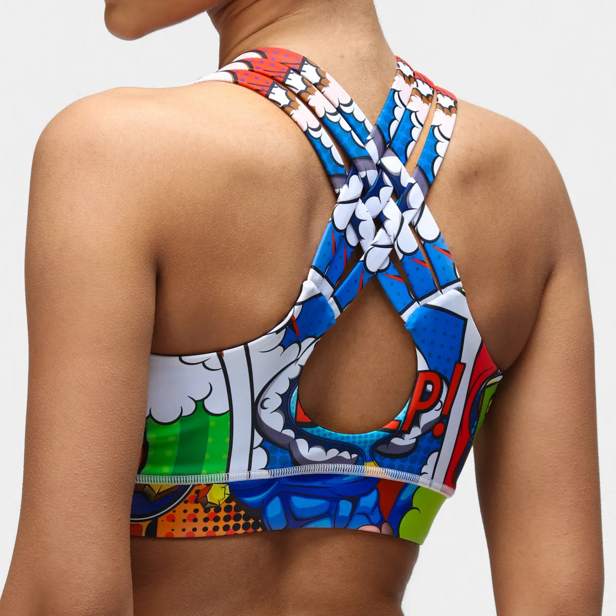 Comic Book Cross Back Bra