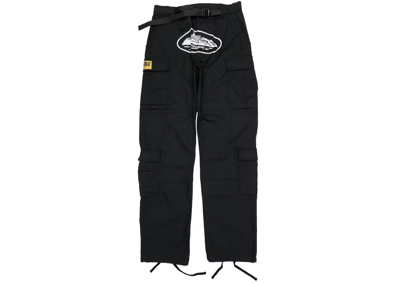 Corteiz Alcatraz Cargo Pants 'Black White'