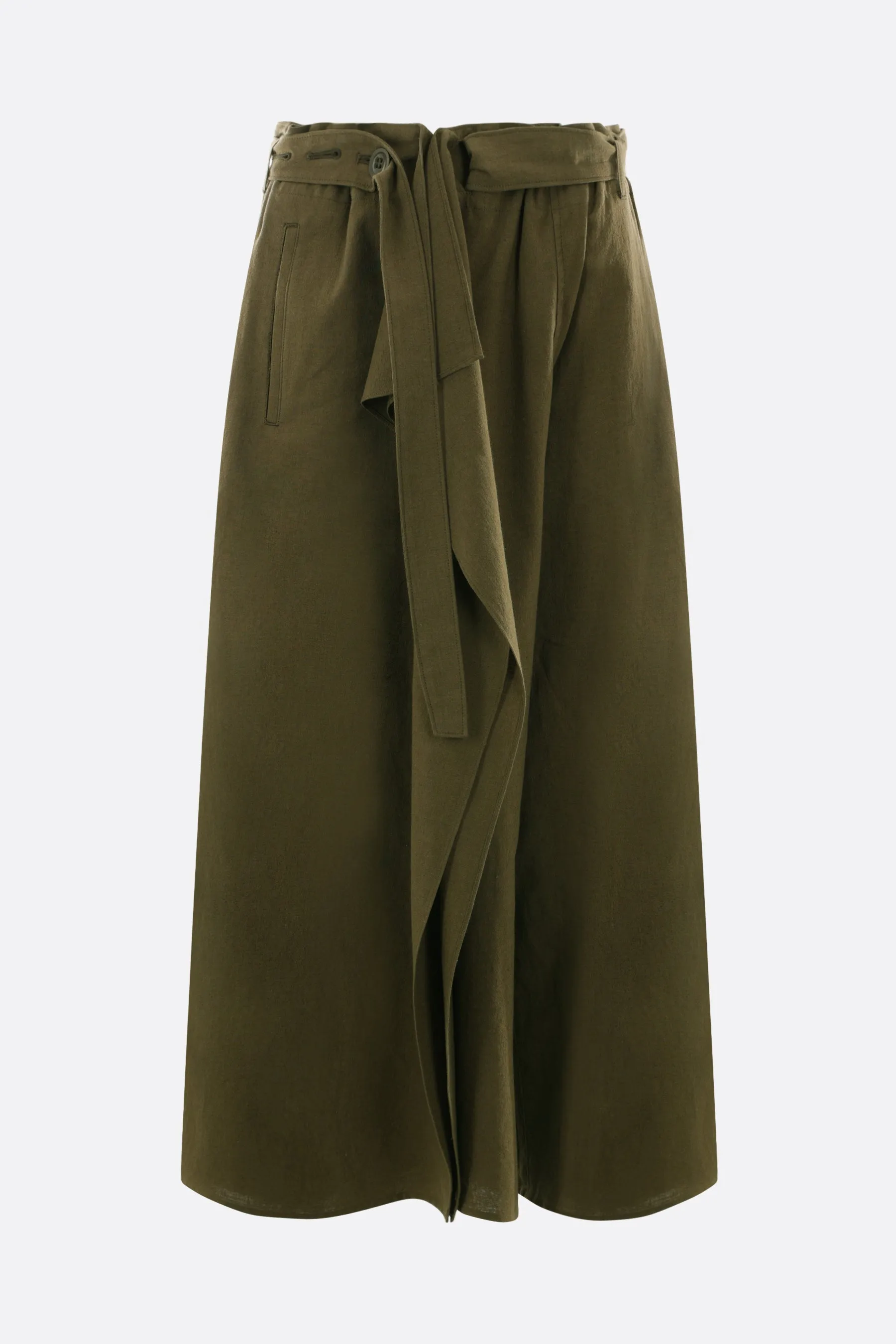 cotton and linen cropped pants