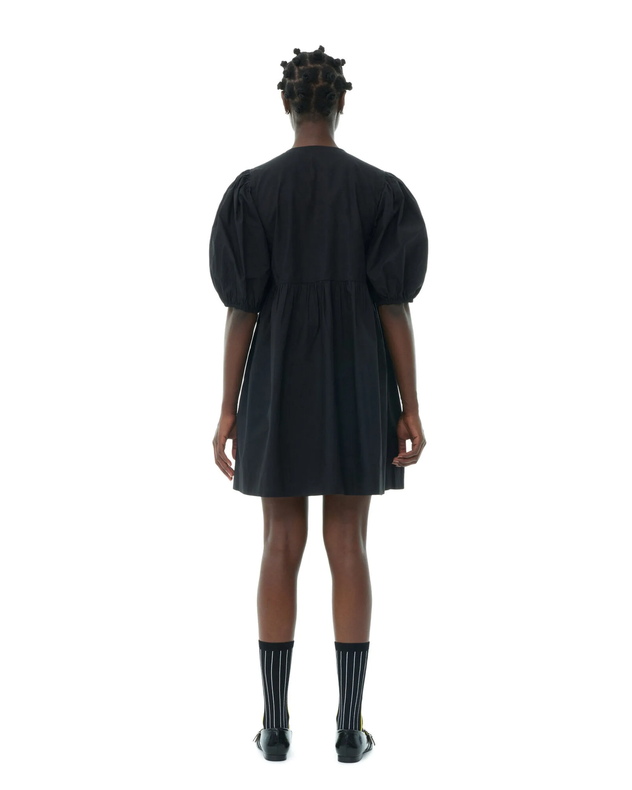 Cotton Poplin Tie String Mini Dress
