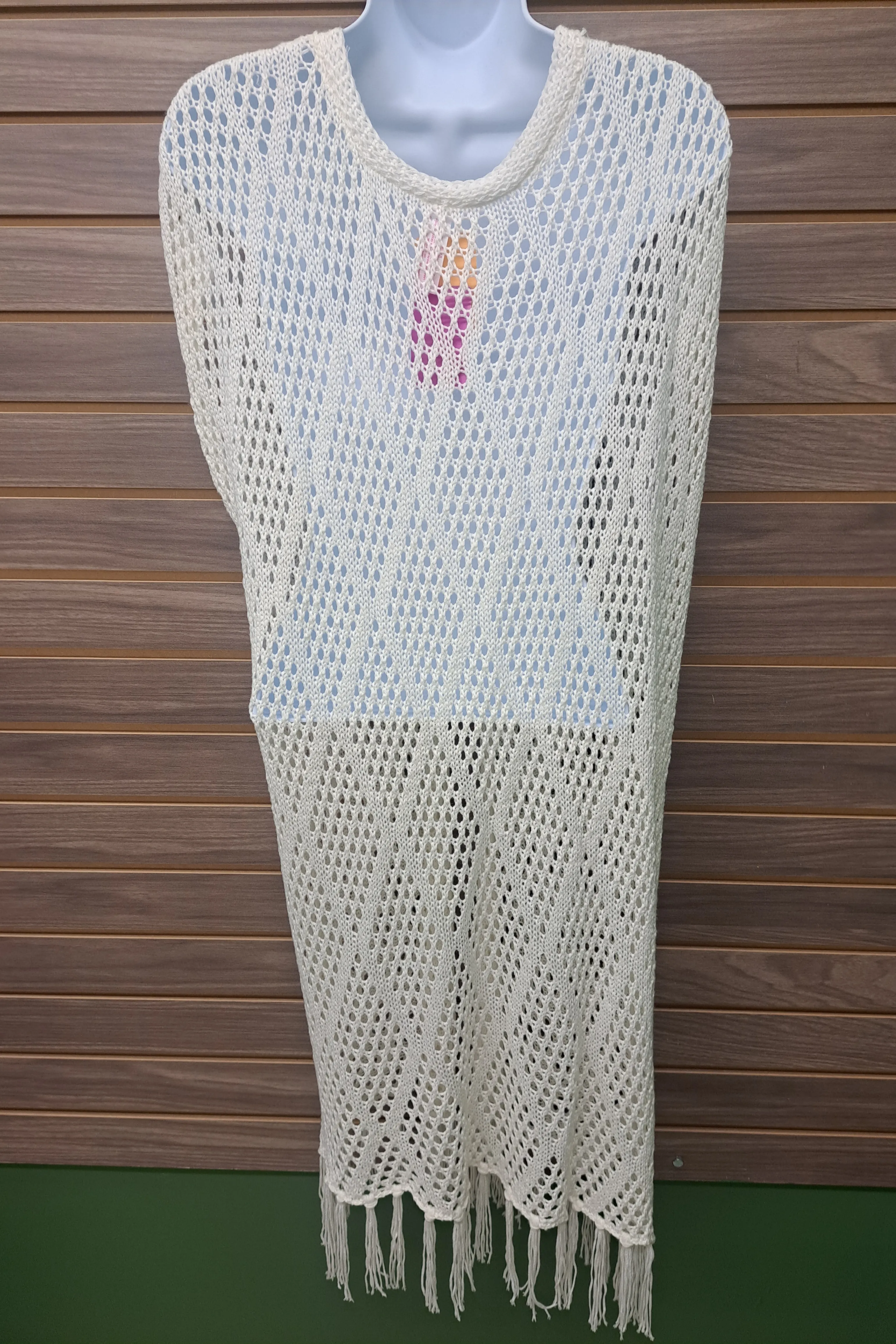 Crocheted sleeveless cover up