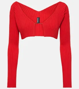 Cropped cardigan la maille pralù Jacquemus, red